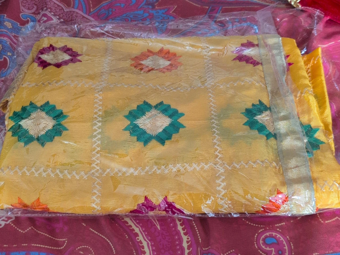 Yellow Embroidered Dupatta