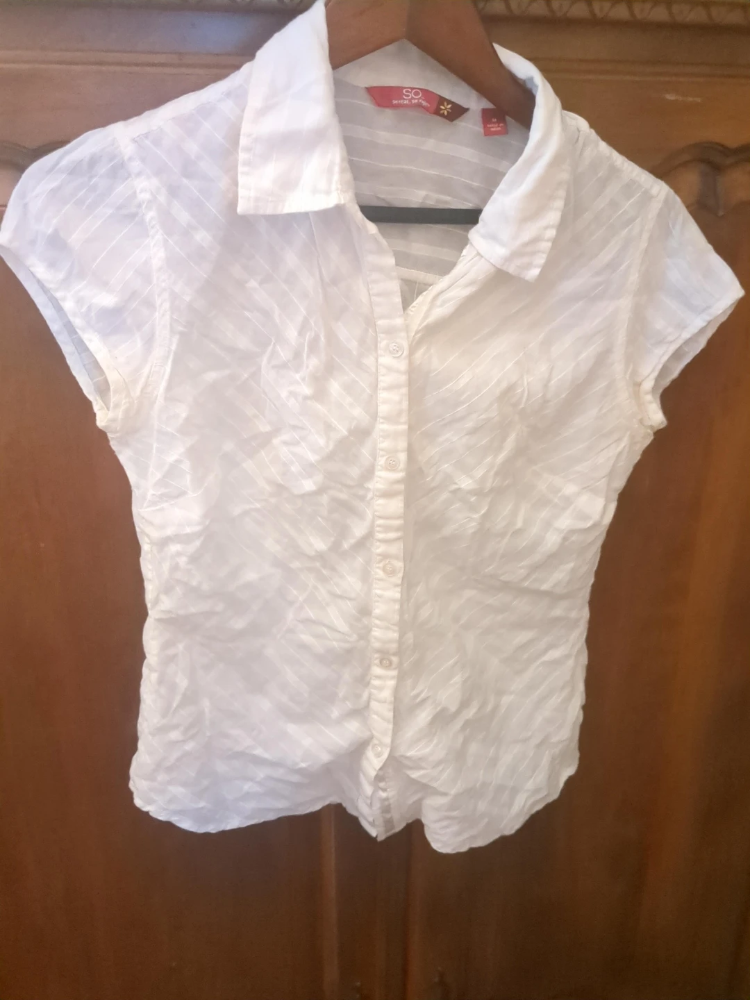 SO "So Real So Right" White Button-Up Shirt