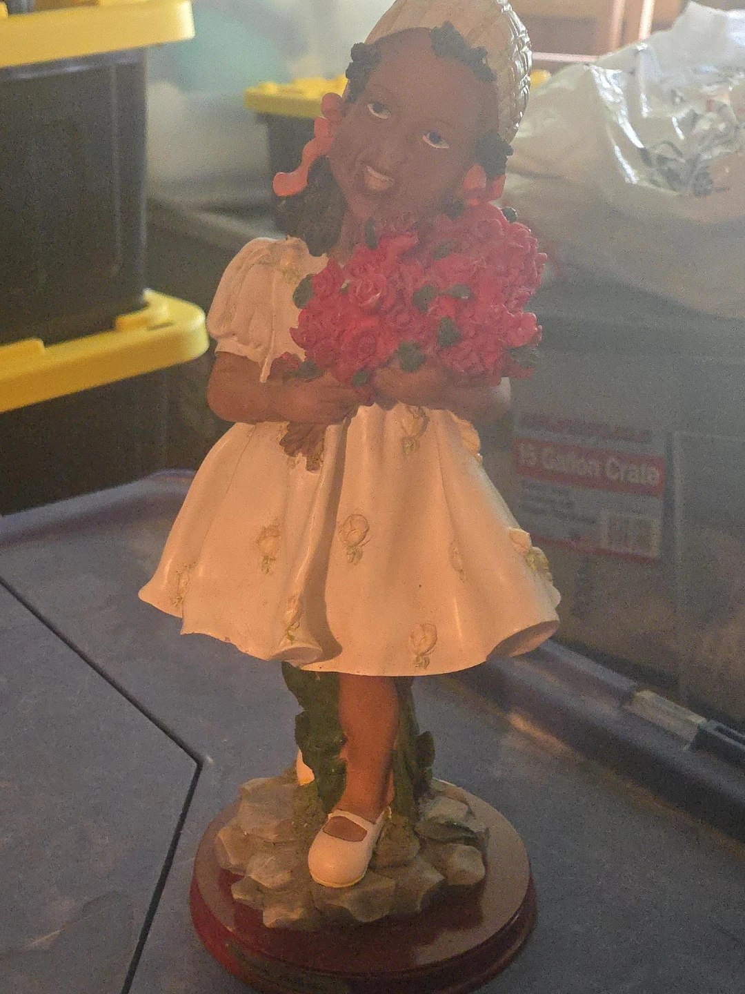 Decorative Figurine of a Girl with Roses