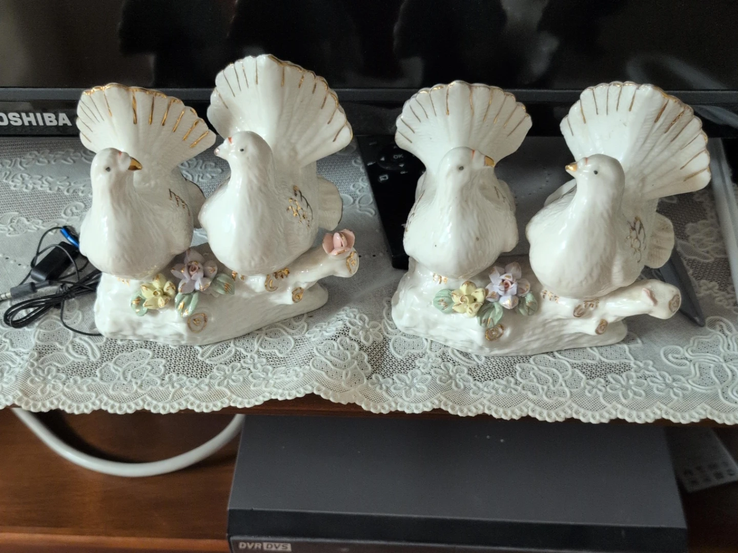 Ceramic Doves Figurine