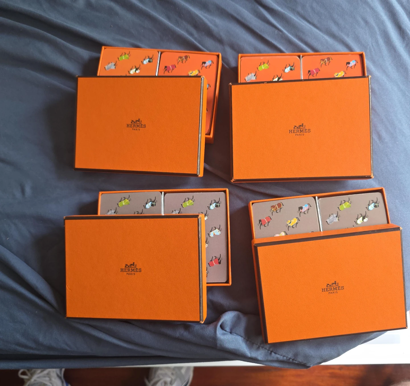 Hermes Paris Set of 4 Horse Design Card Boxes