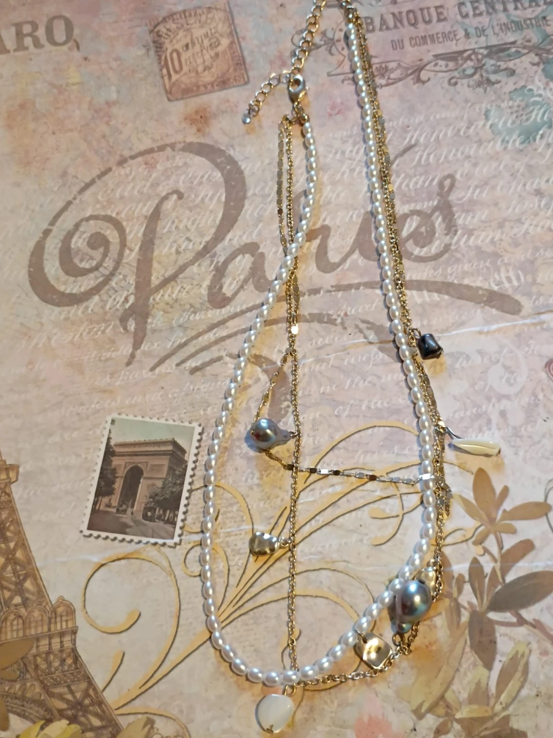 Layered Pearl and Gold-Tone Necklace
