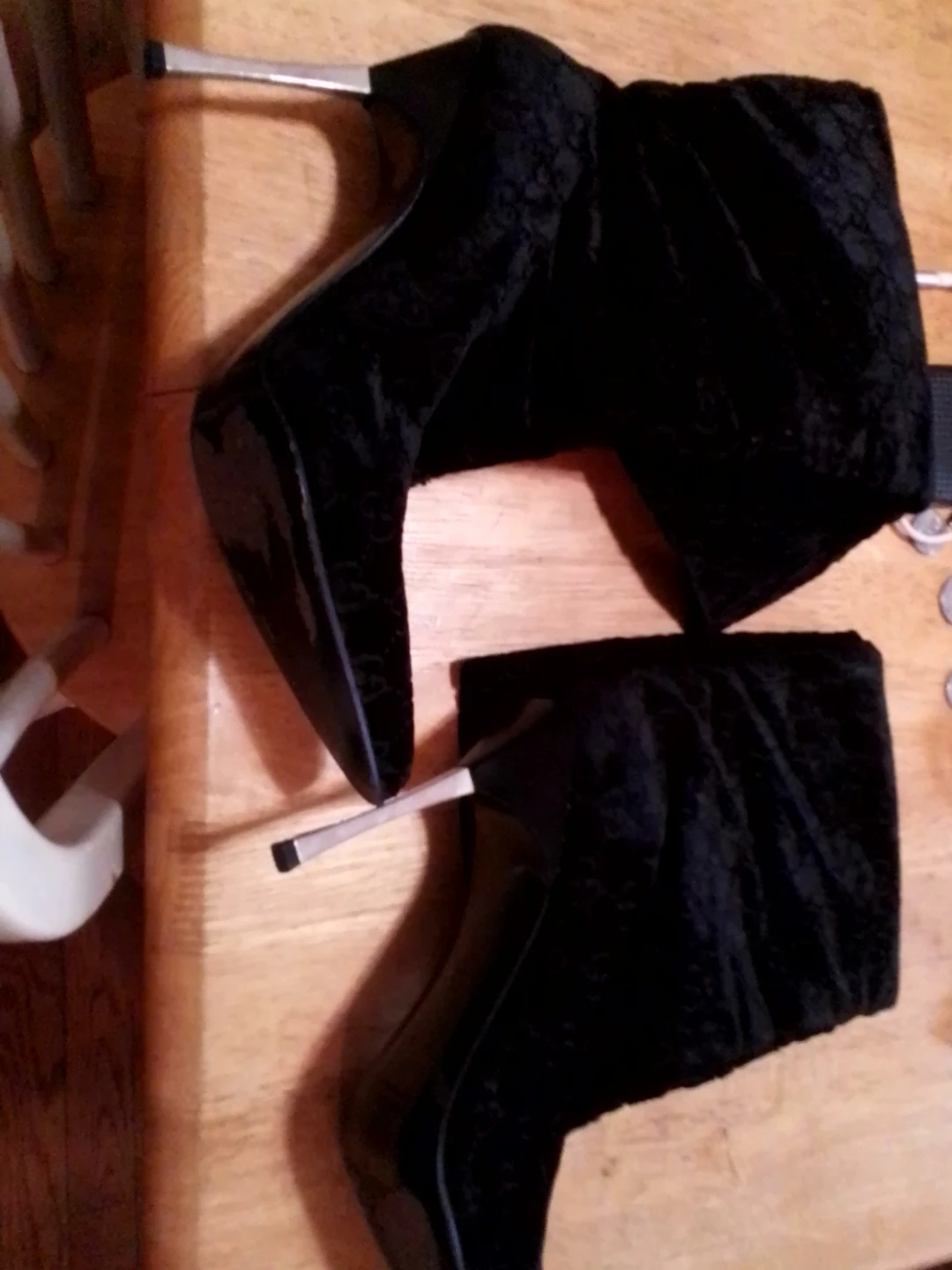 Black Velvet Stiletto Boots