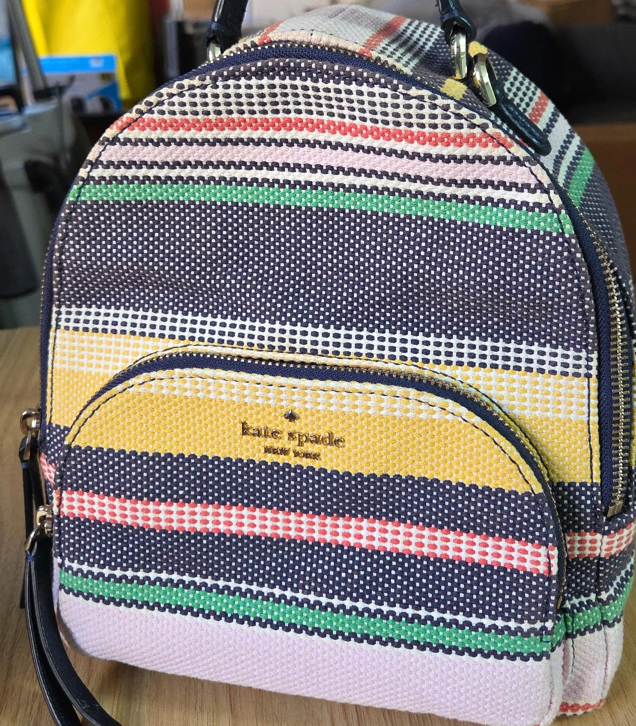 Kate Spade Striped Mini Backpack