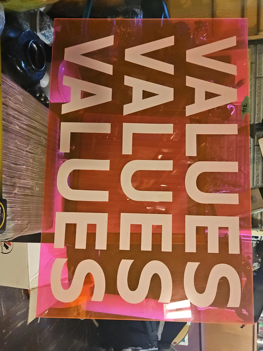 Large "VALUES" Sign