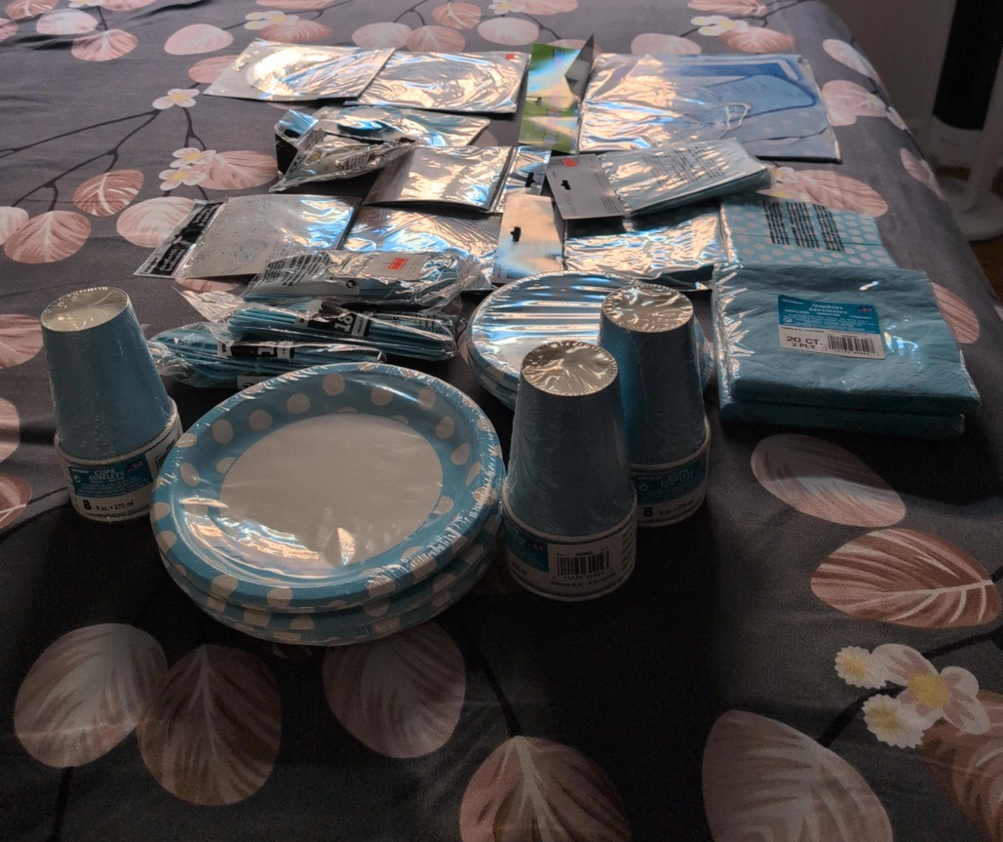 Blue Polka Dot Party Supplies Set