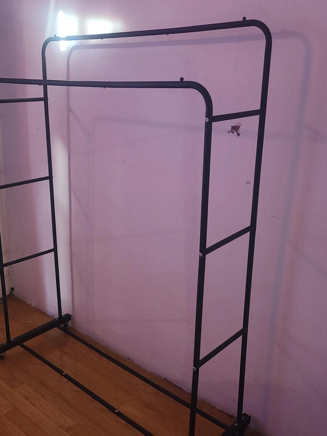 Black Double Garment Rack on Wheels