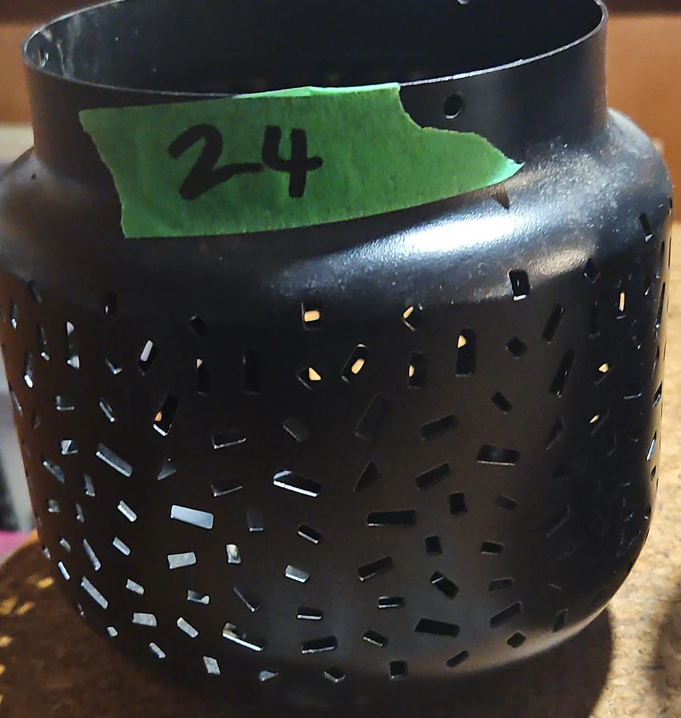 Black metal lantern