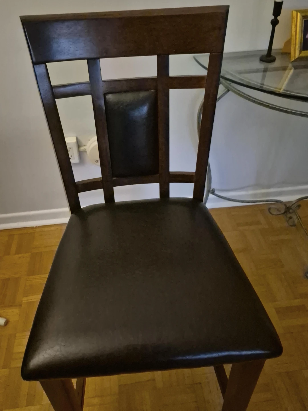 Dark Brown Padded Dining Chair