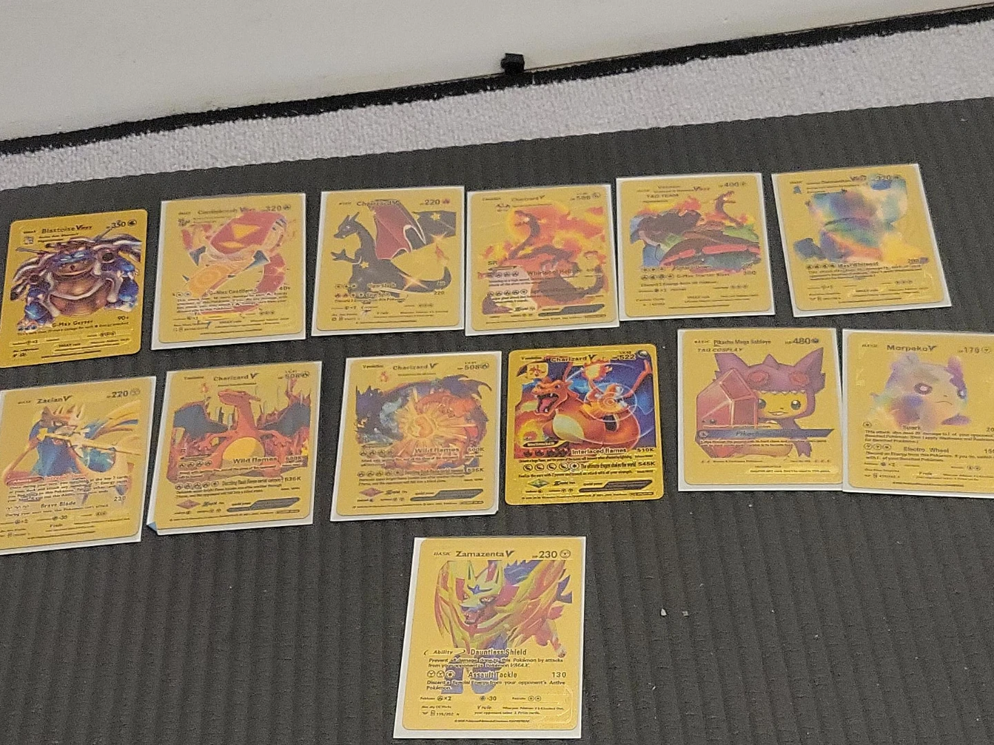 Assorted Pokémon Cards - Charizard, Blastoise, Zacian, Zamazenta