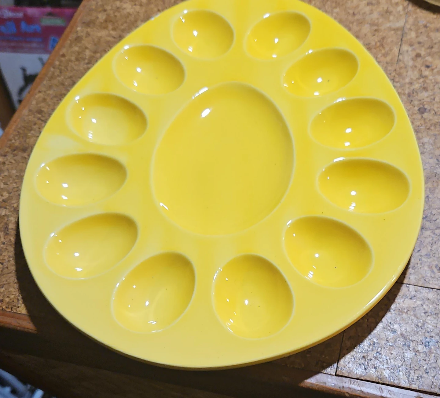 Yellow 12 Egg Holder Tray Dish