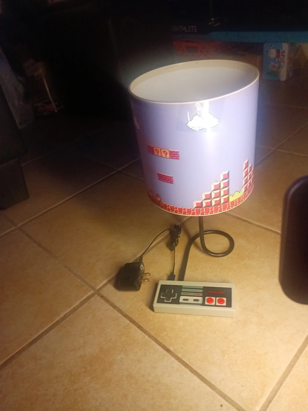 Super Mario Bros. "World" Lamp with NES Controller