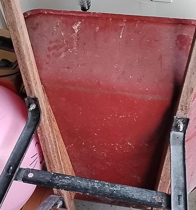Red Garden Wheelbarrow with Wooden Handles - photo 2
