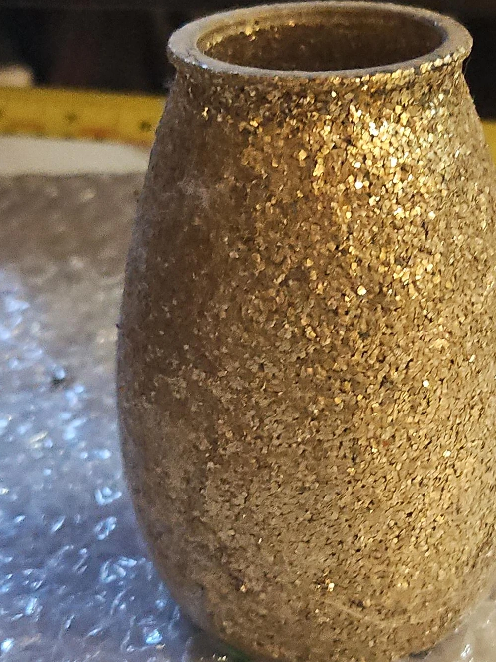 Gold Glitter Vase