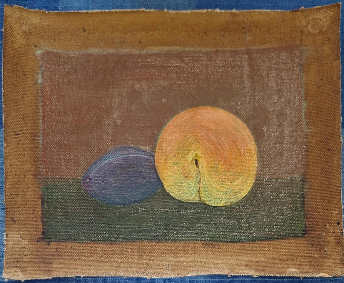 Oil painting of fruit still life
