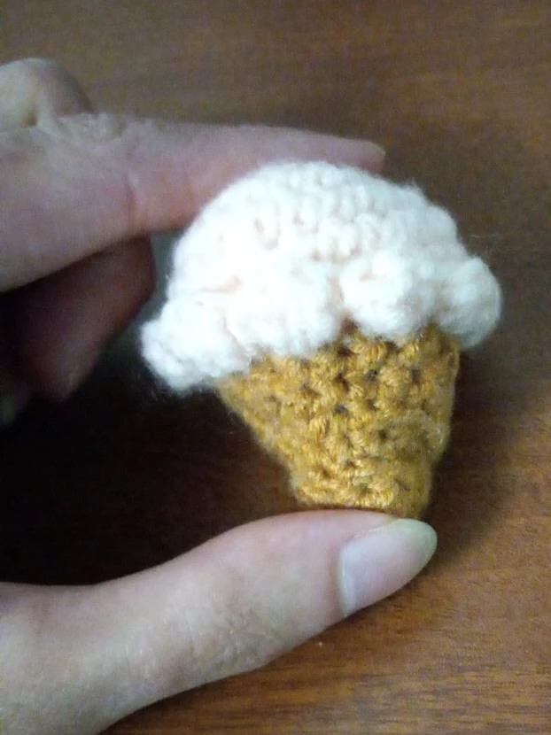 Crocheted Pink Ice Cream Cone Plushie