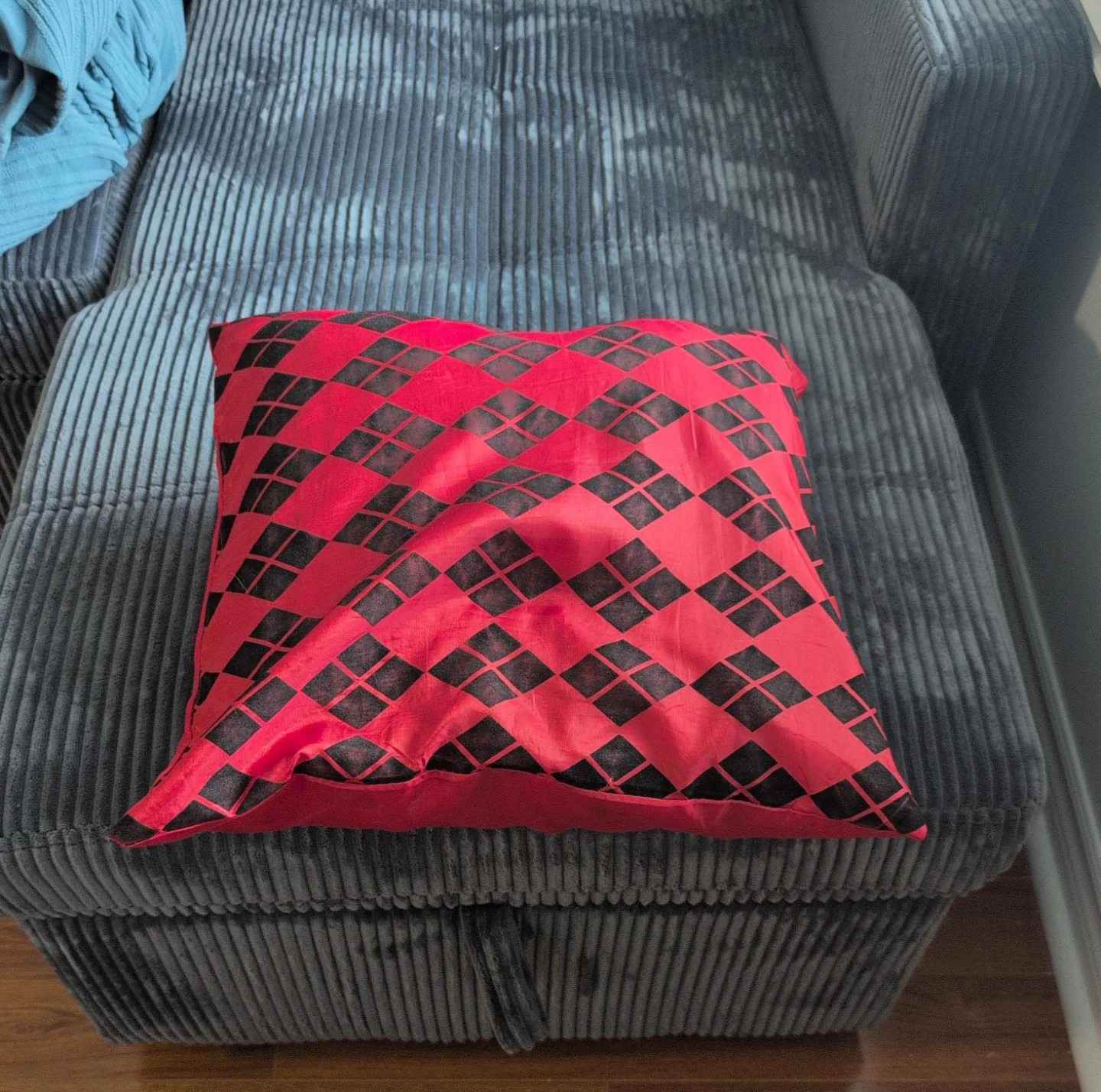 Red and Black Diamond Pattern Throw Pillow 5 for $20