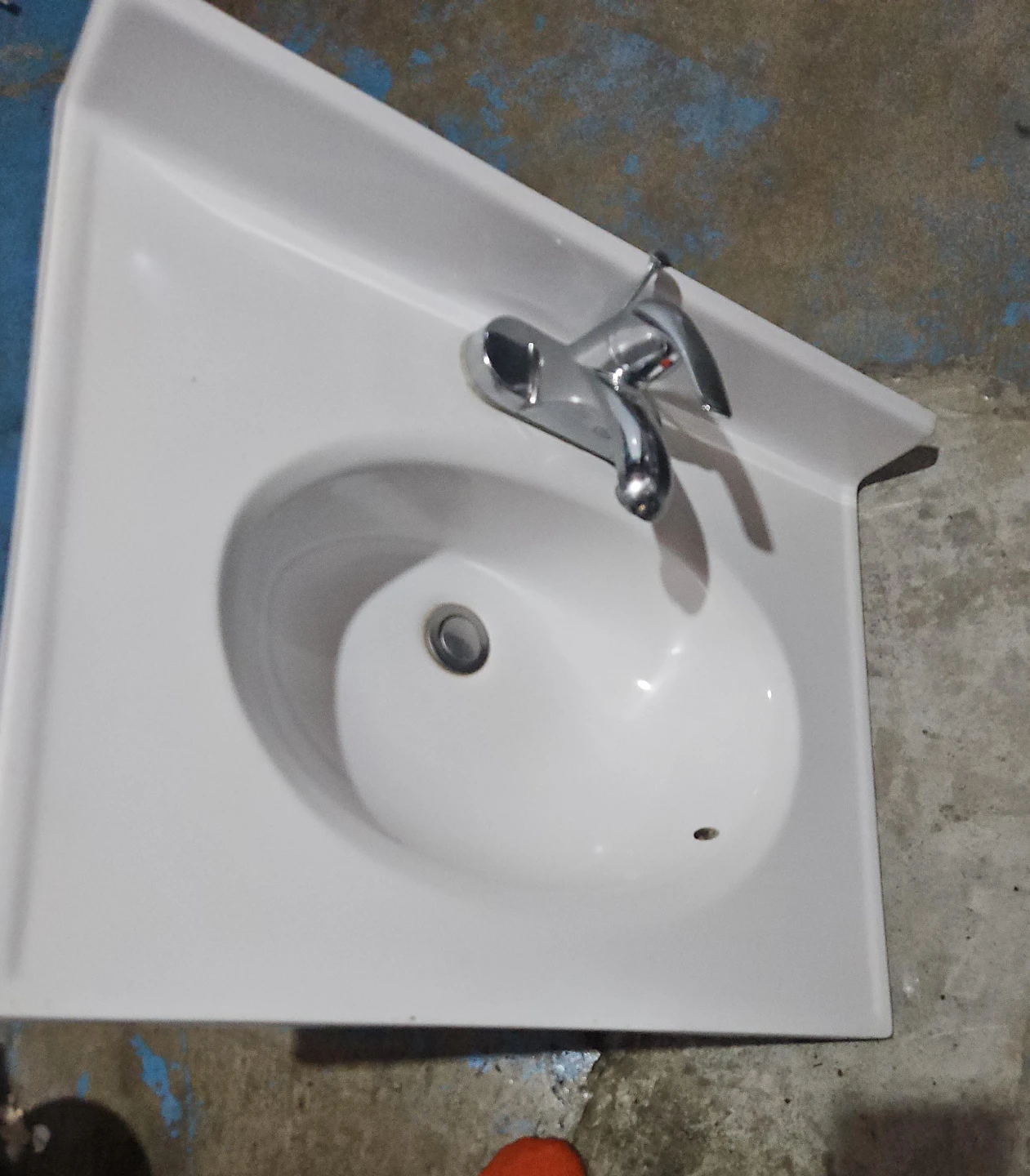 White Bathroom Sink with Faucet