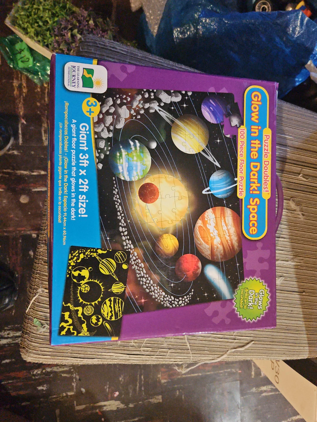 The Learning Journey Glow in the Dark Space Floor Puzzle