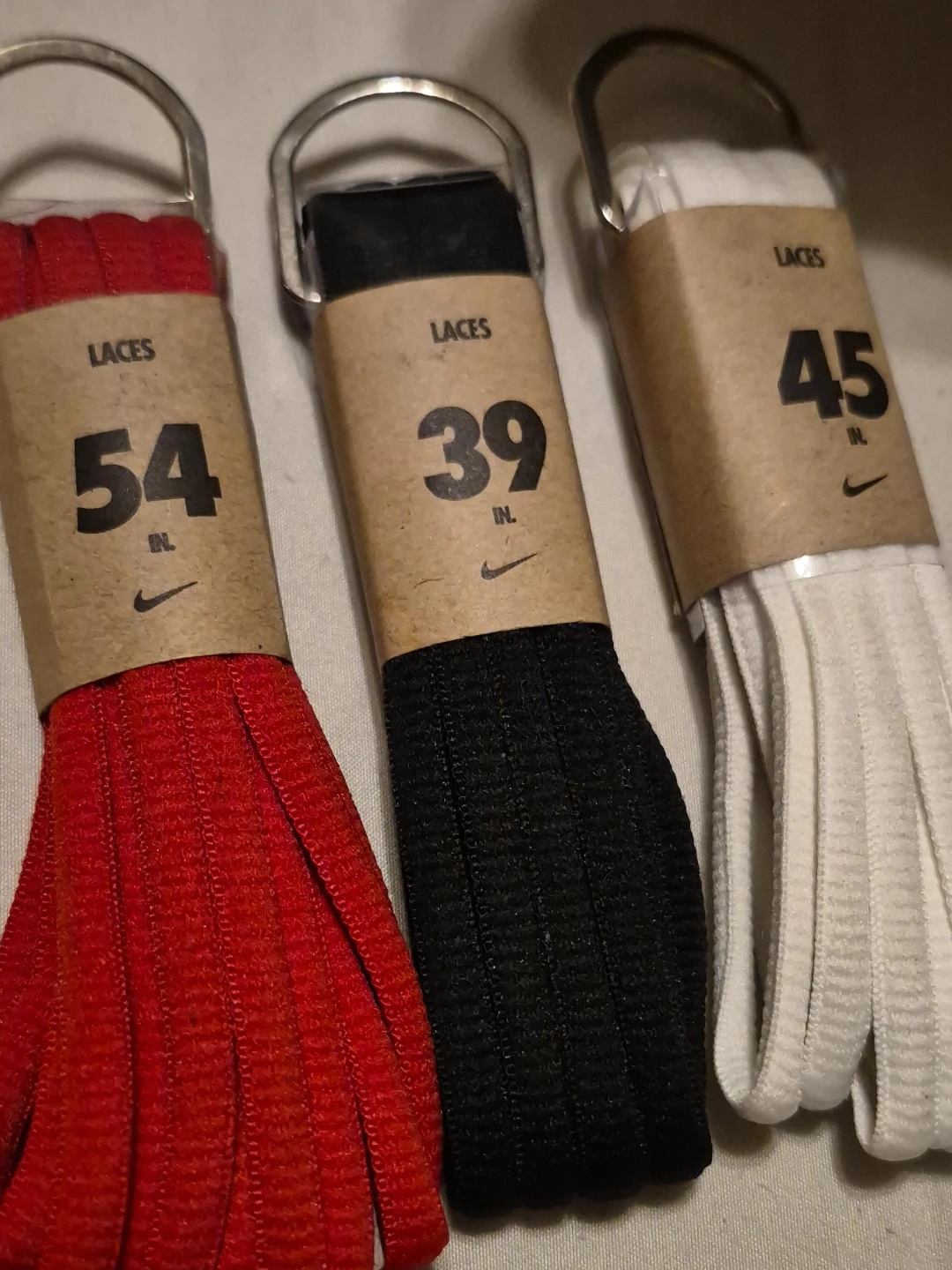 Nike Laces - Red 54", Black 39", White 45"