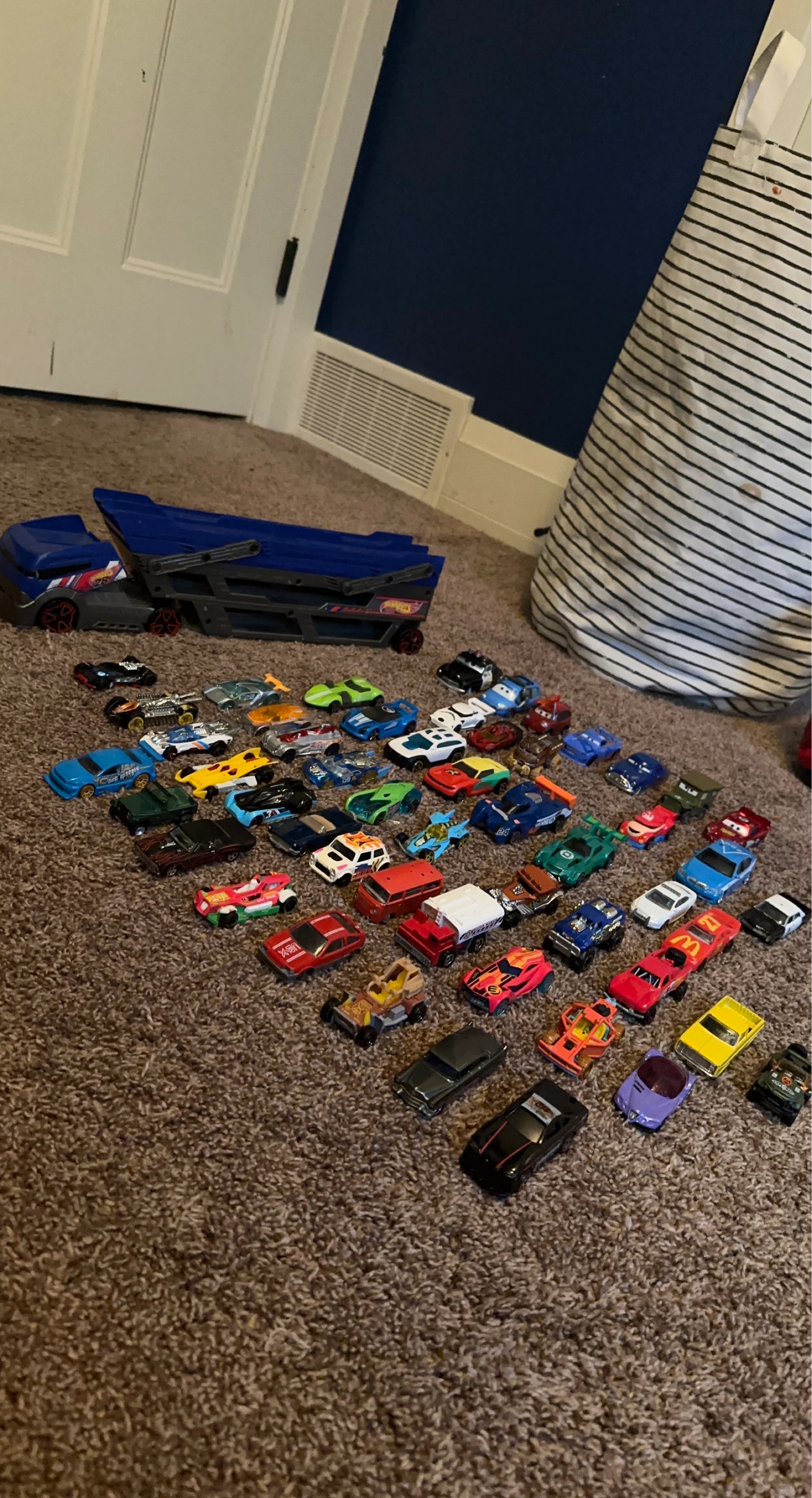 Hot Wheels Cars and Hauler Set