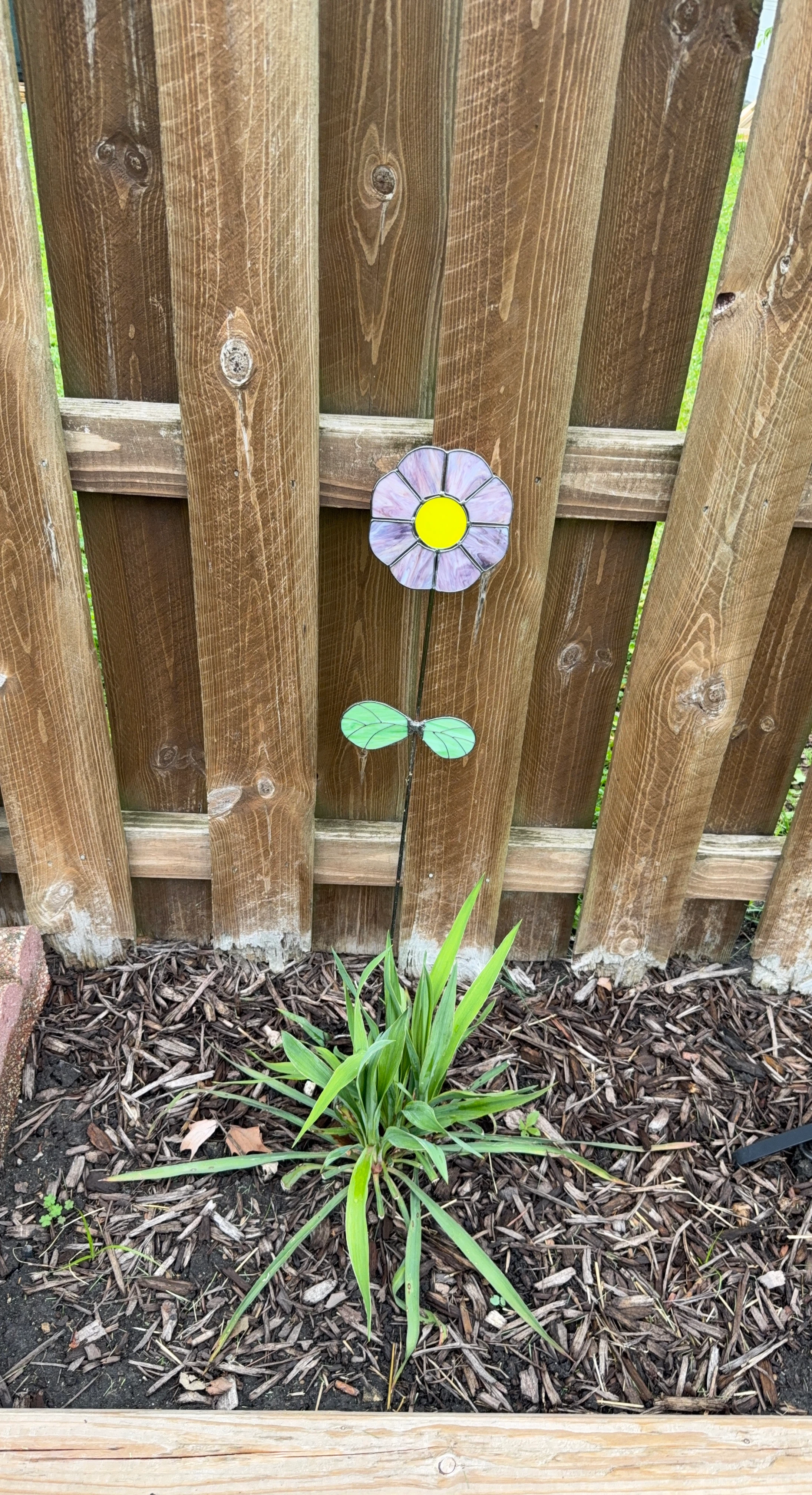 Stained Glass Flower Garden Stake