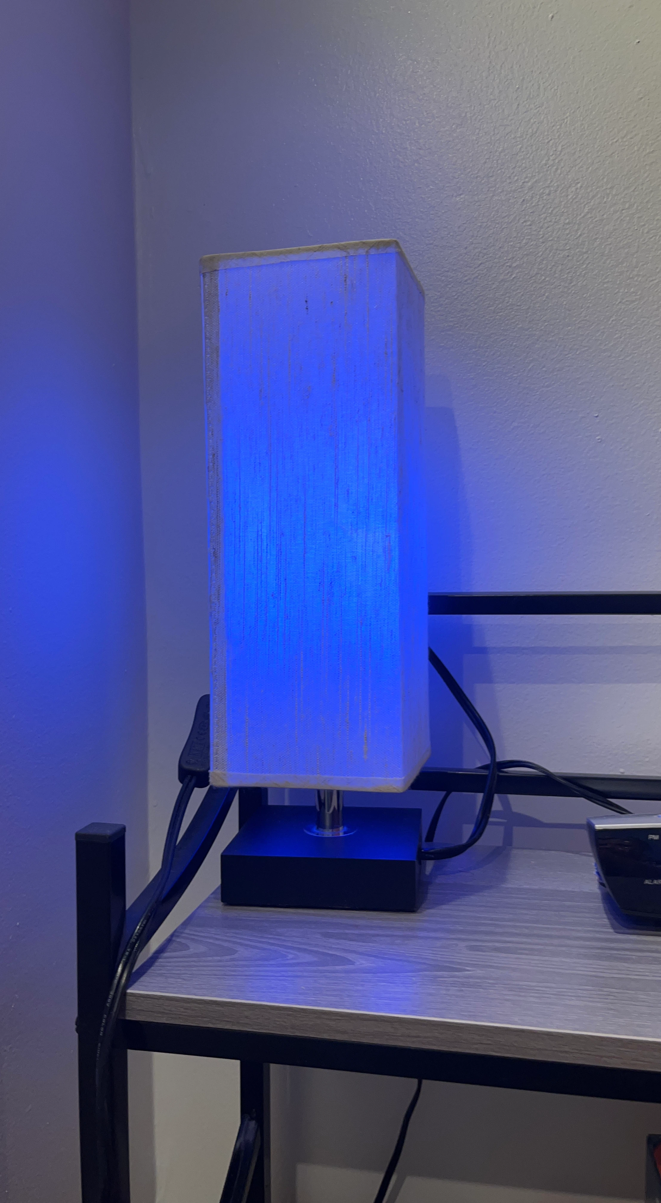 Modern Table Lamp with Blue Accent Light