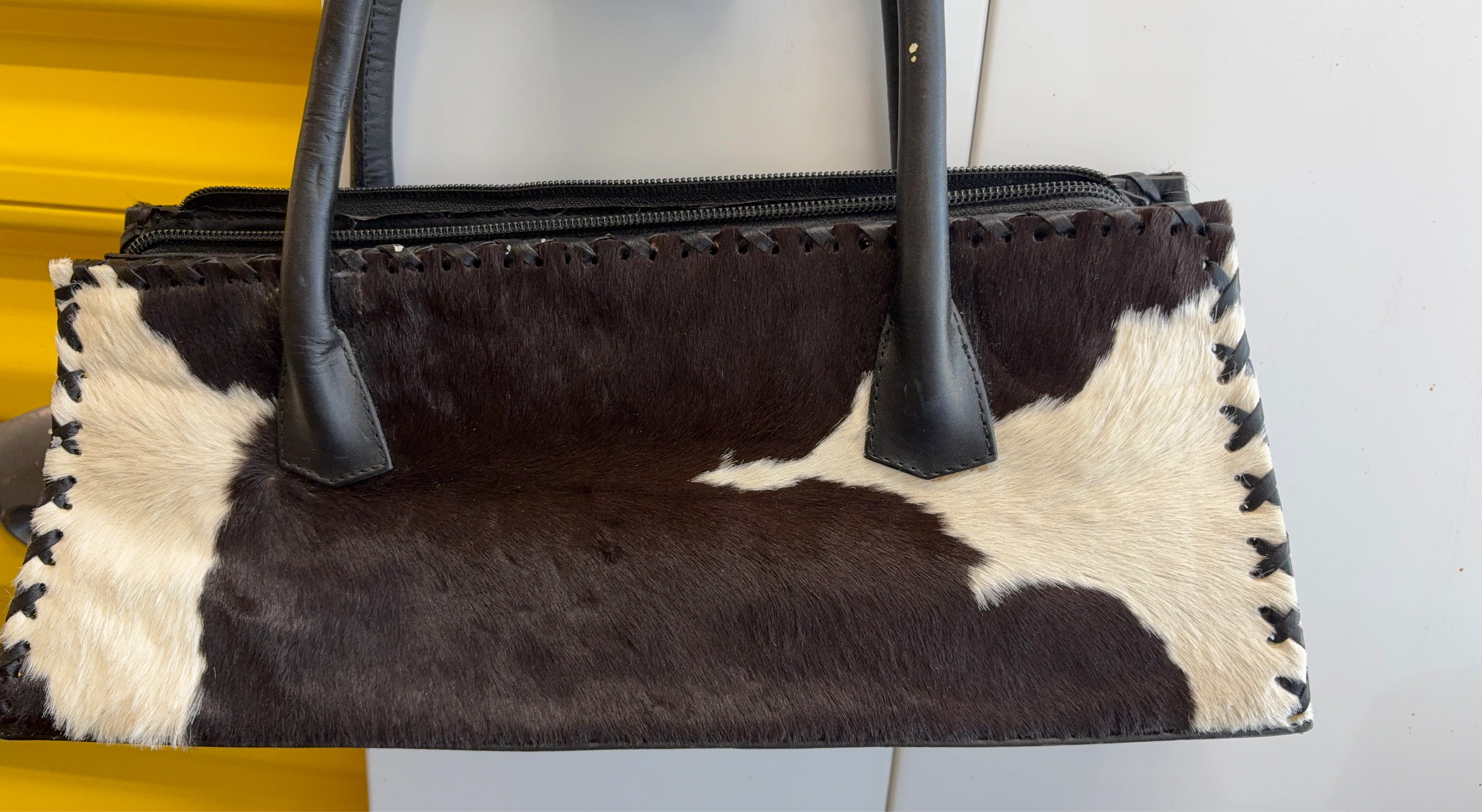 Cowhide and Leather Handbag