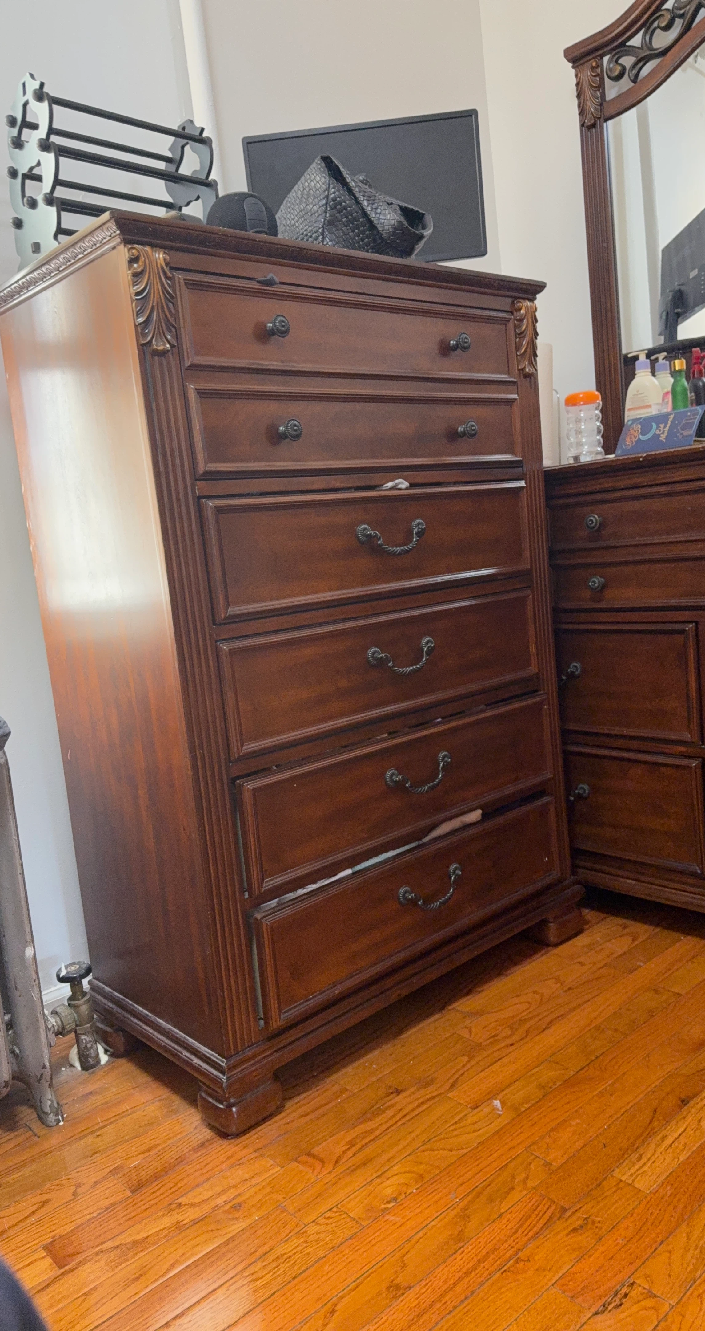 Tall Cherry Wood Dresser