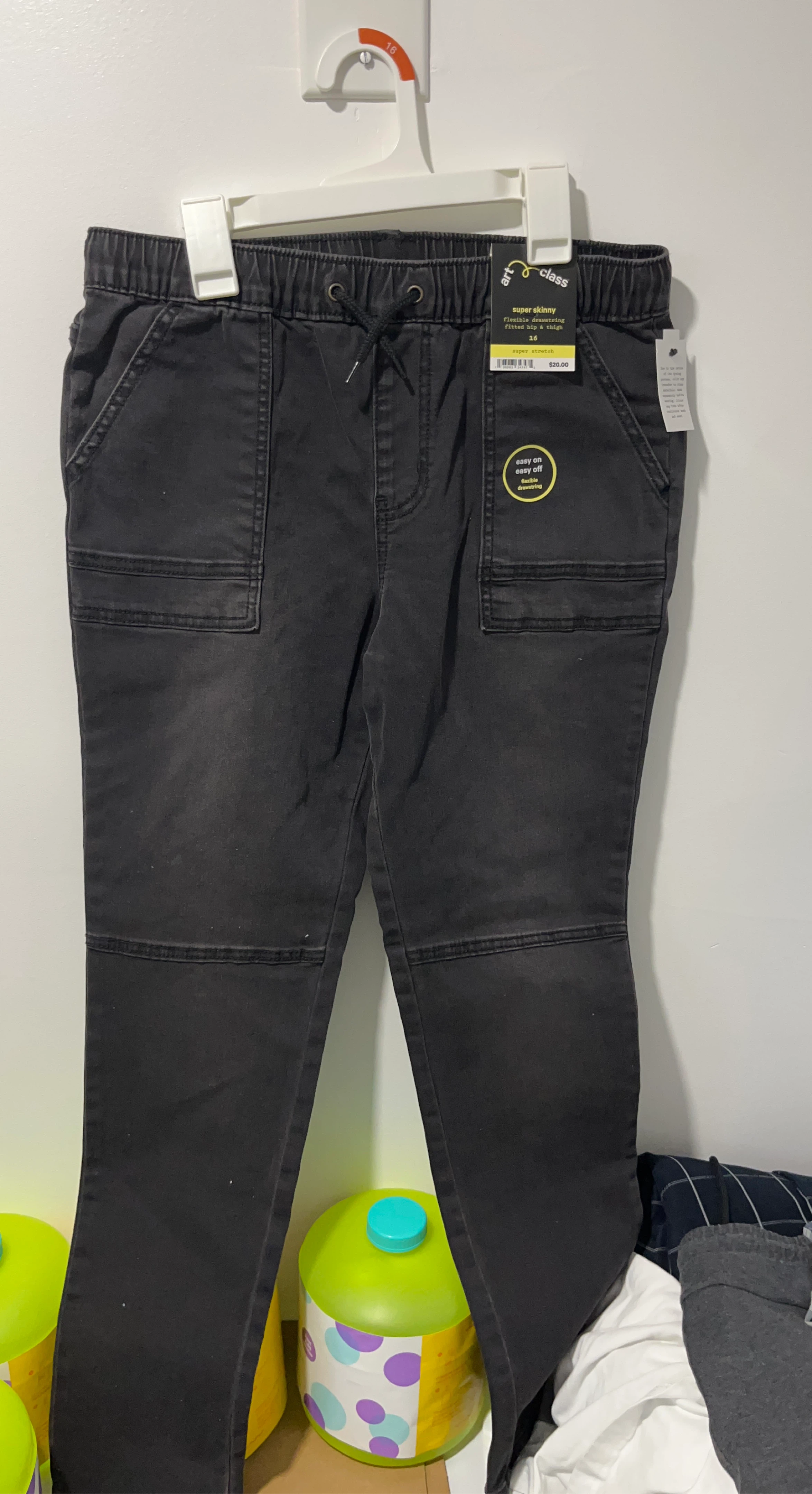 Art Class Super Skinny Drawstring Pants Black Size 16