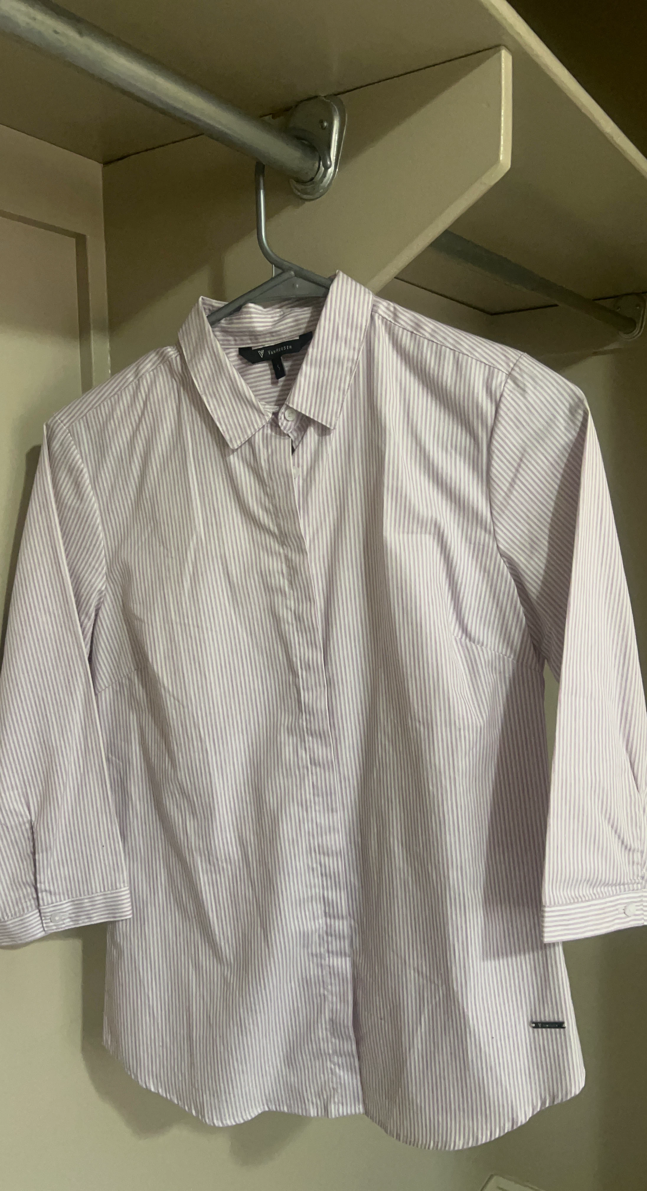 Van Heusen Striped Button-Down Shirt - Size S
