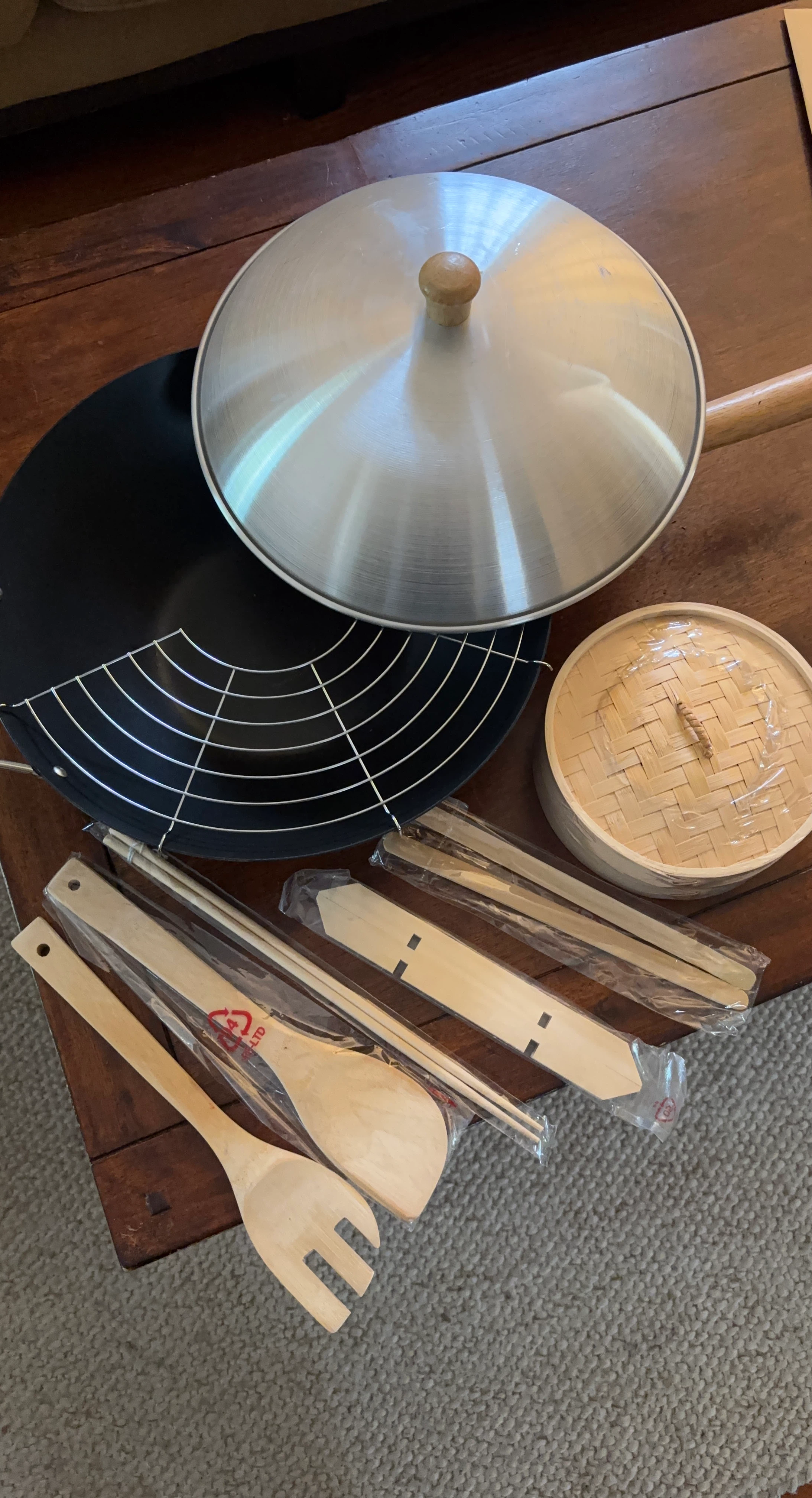 Wok Set with Steamer and Utensils