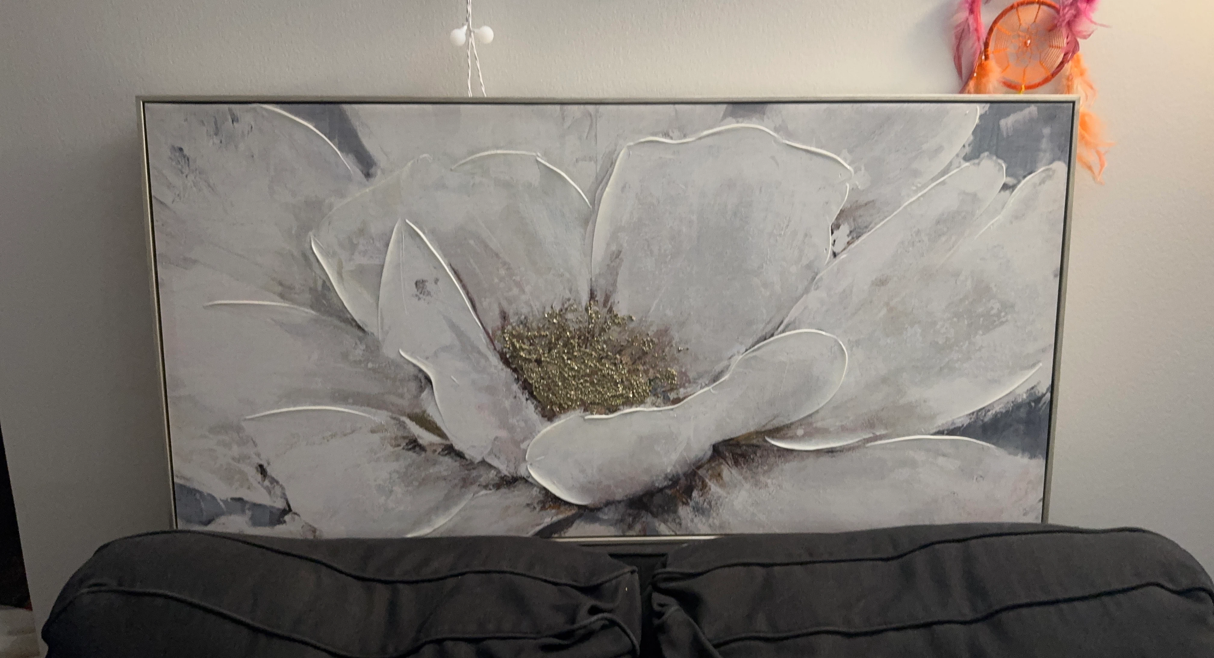 Large Framed Floral Canvas Wall Art