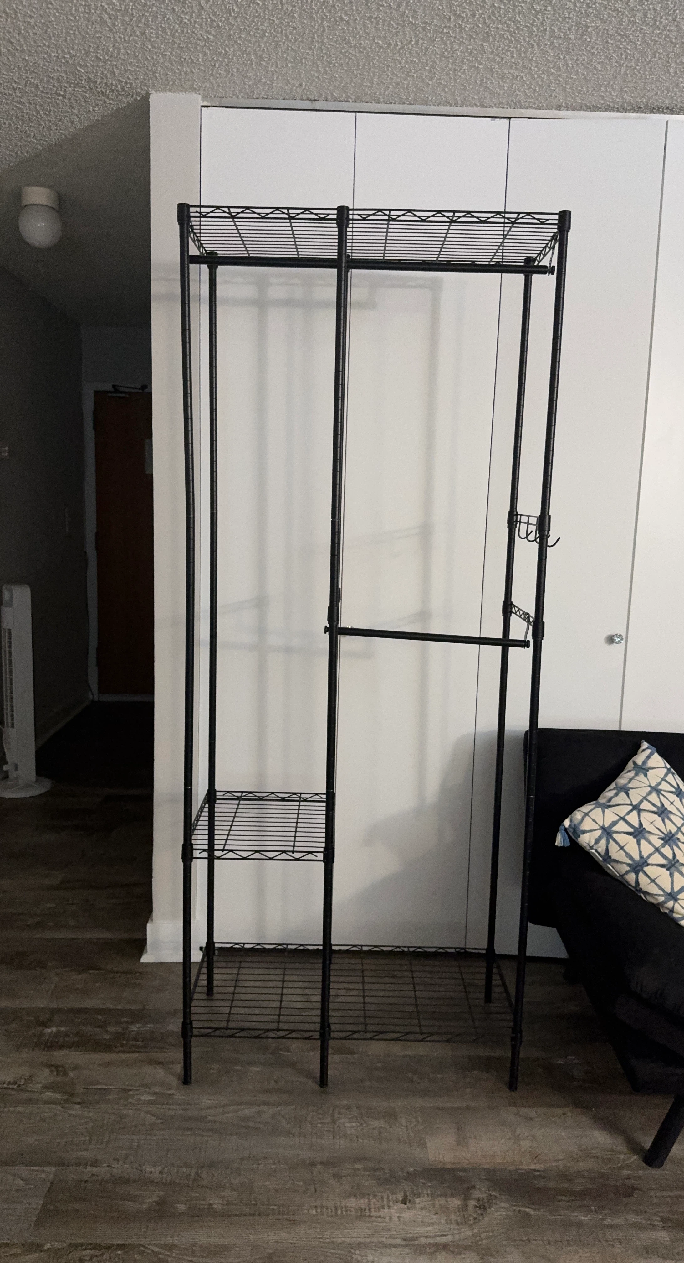 Black Metal Wire Shelf and Garment Rack