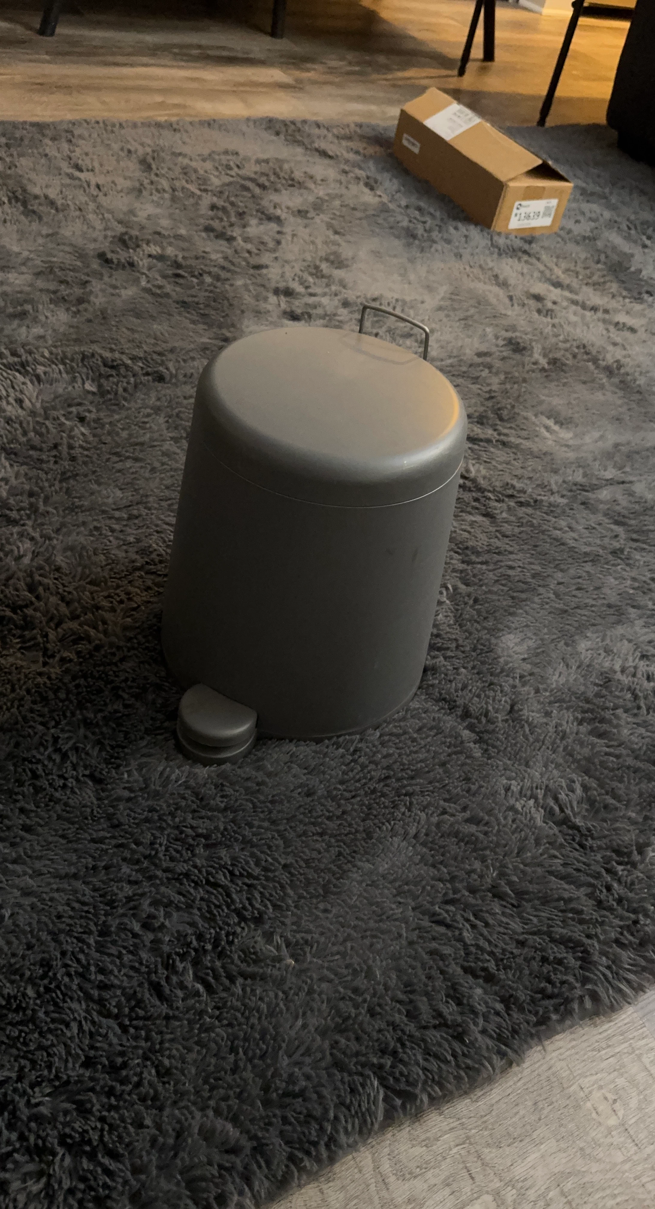 Gray Step Can Trash Can