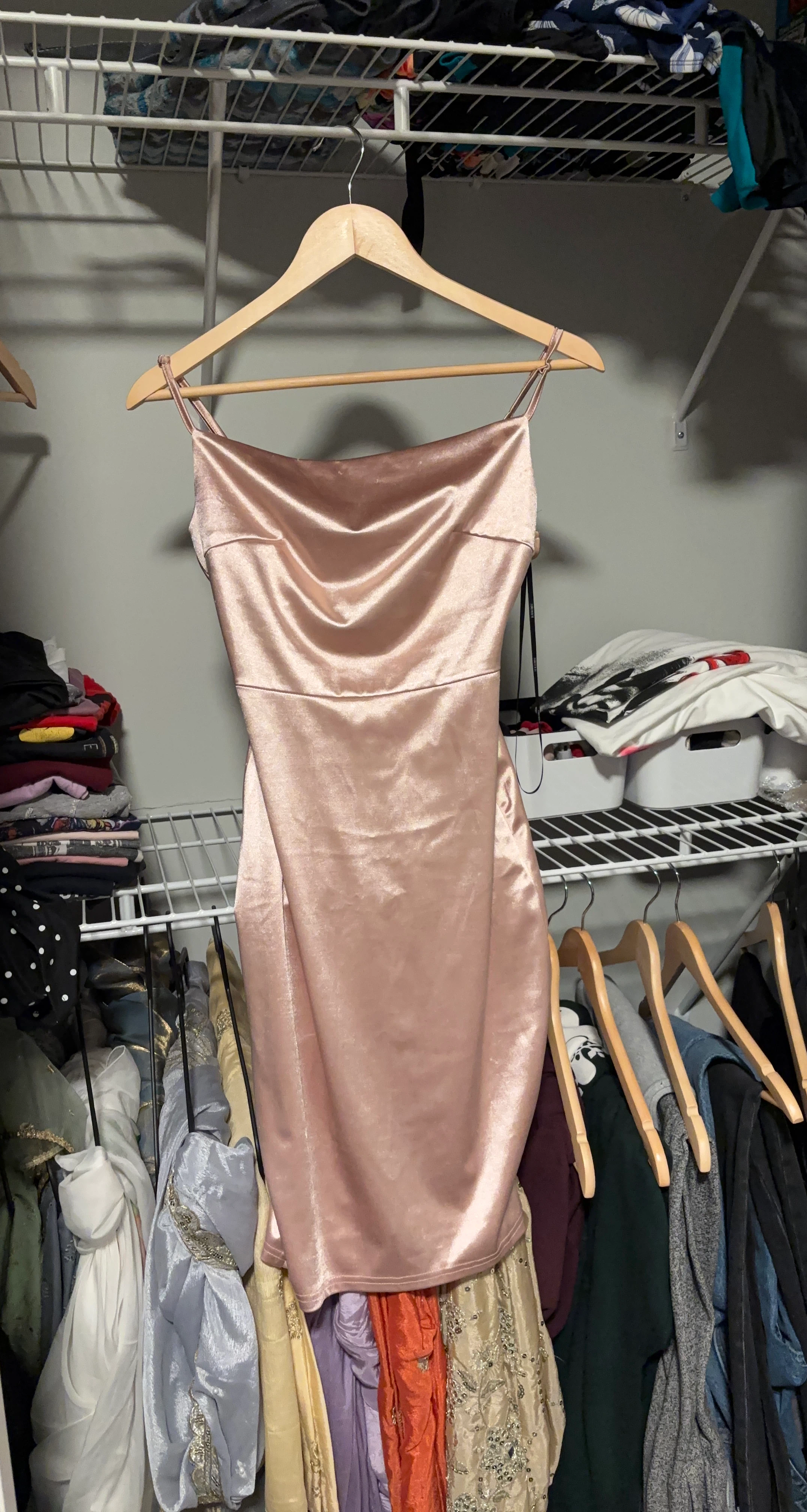 Pink Satin Slip Dress