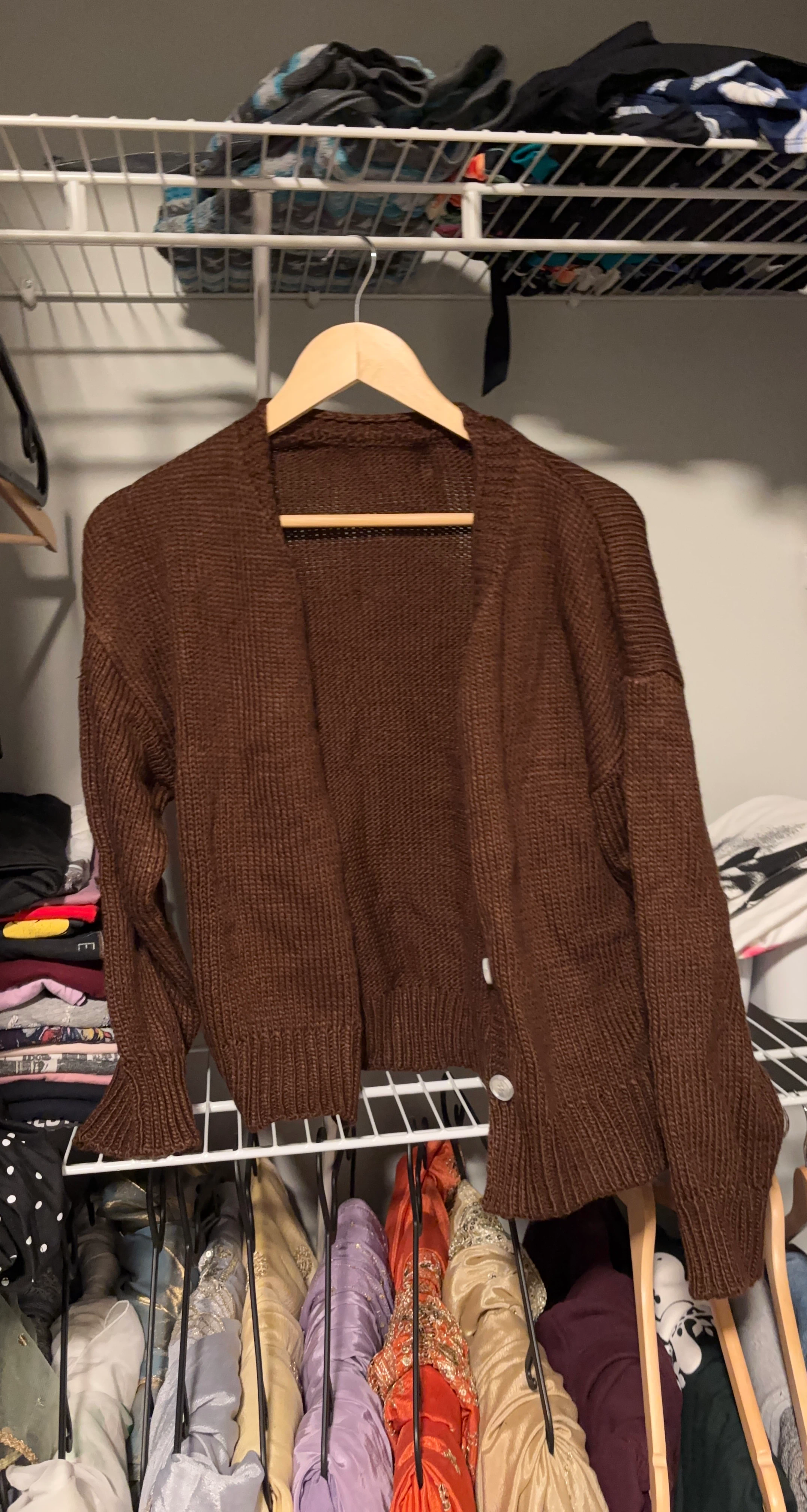 Brown Knit Cardigan