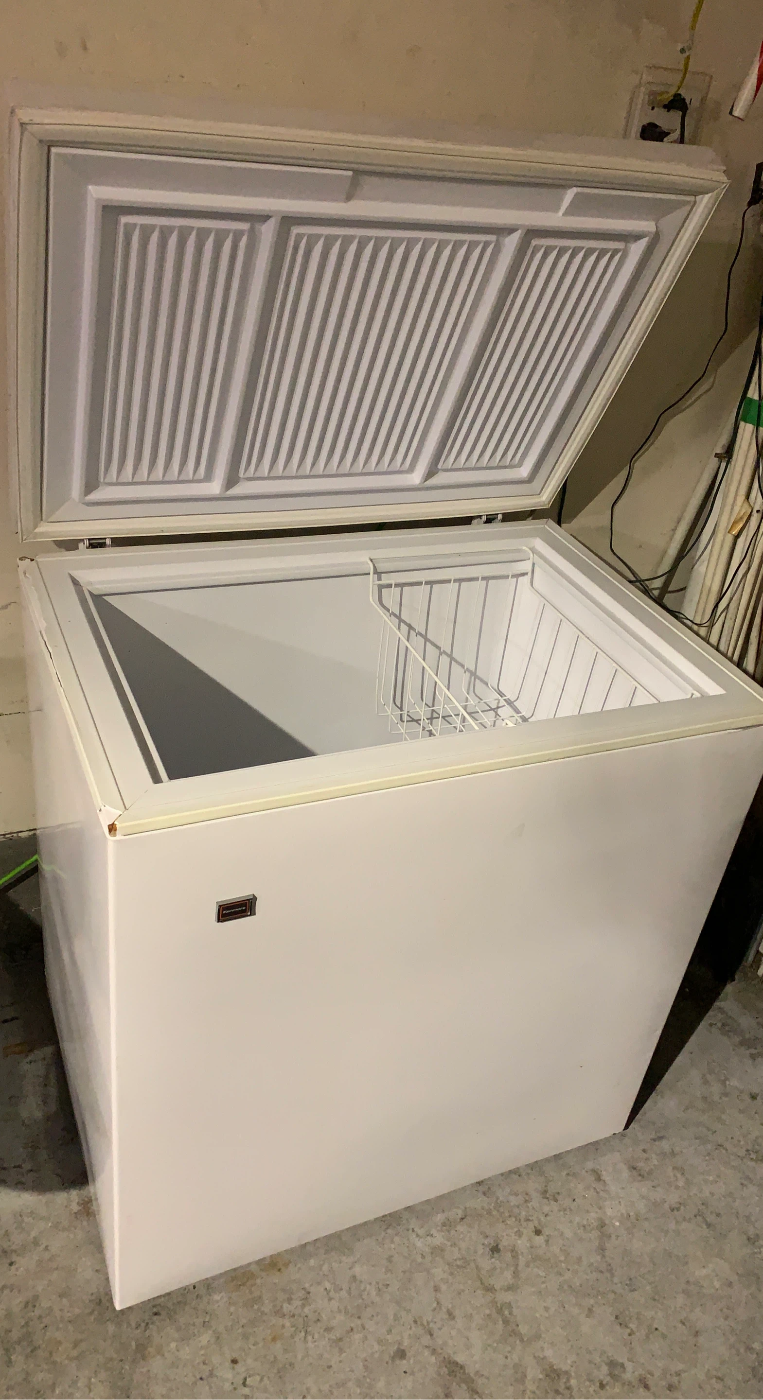 White Chest Freezer with Basket