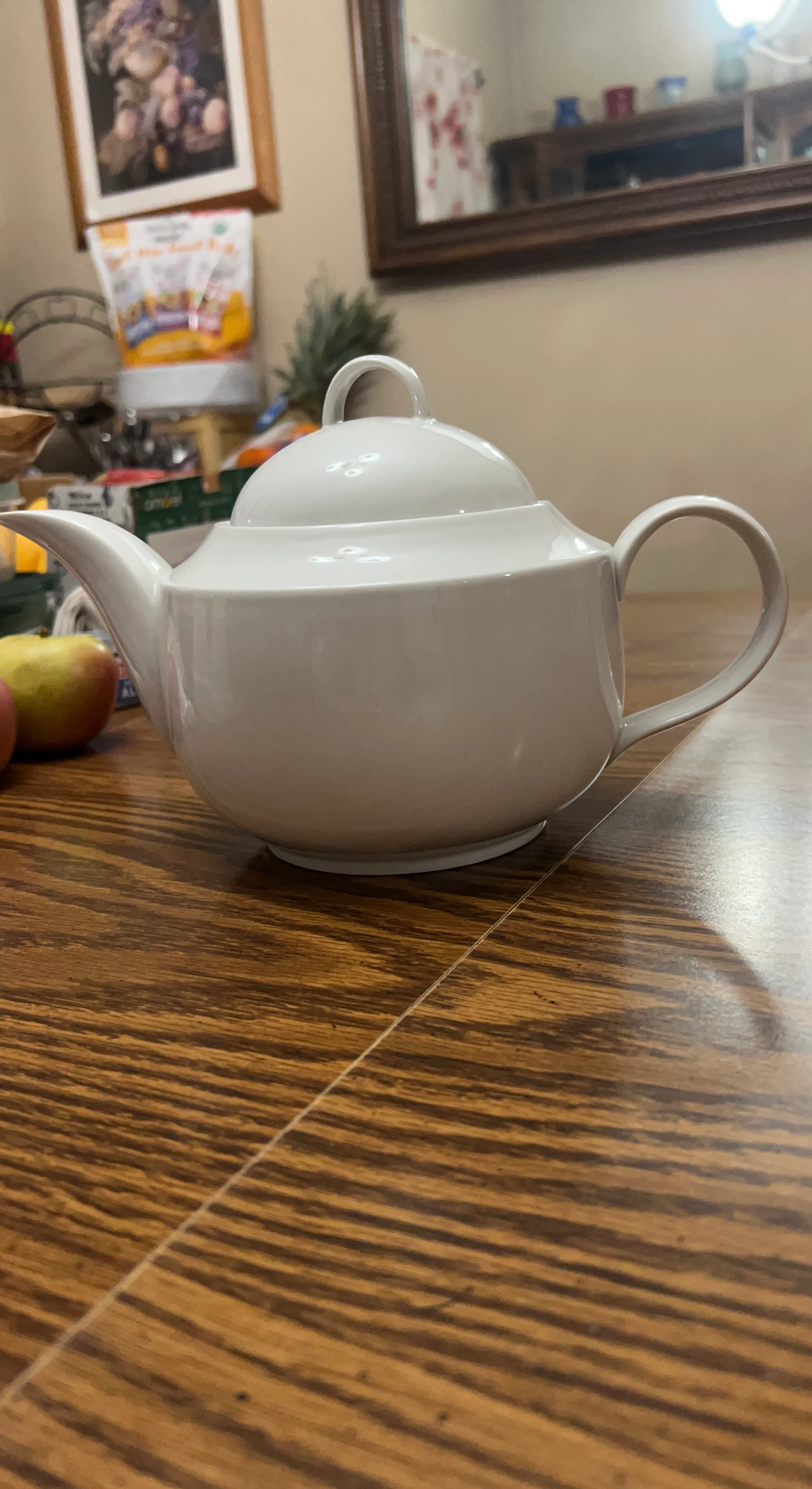 White Ceramic Teapot