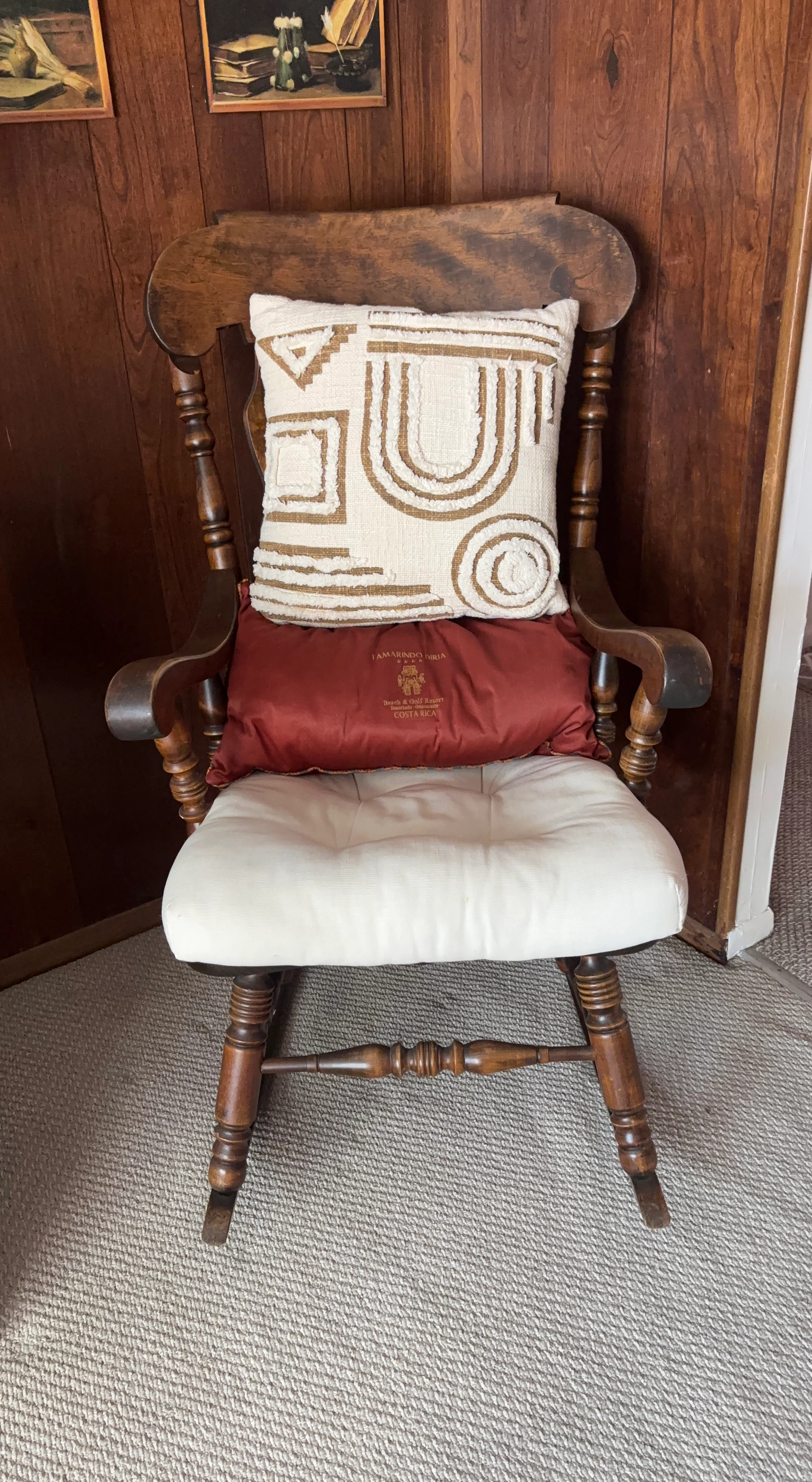 Wooden Rocking Chair with Cushions