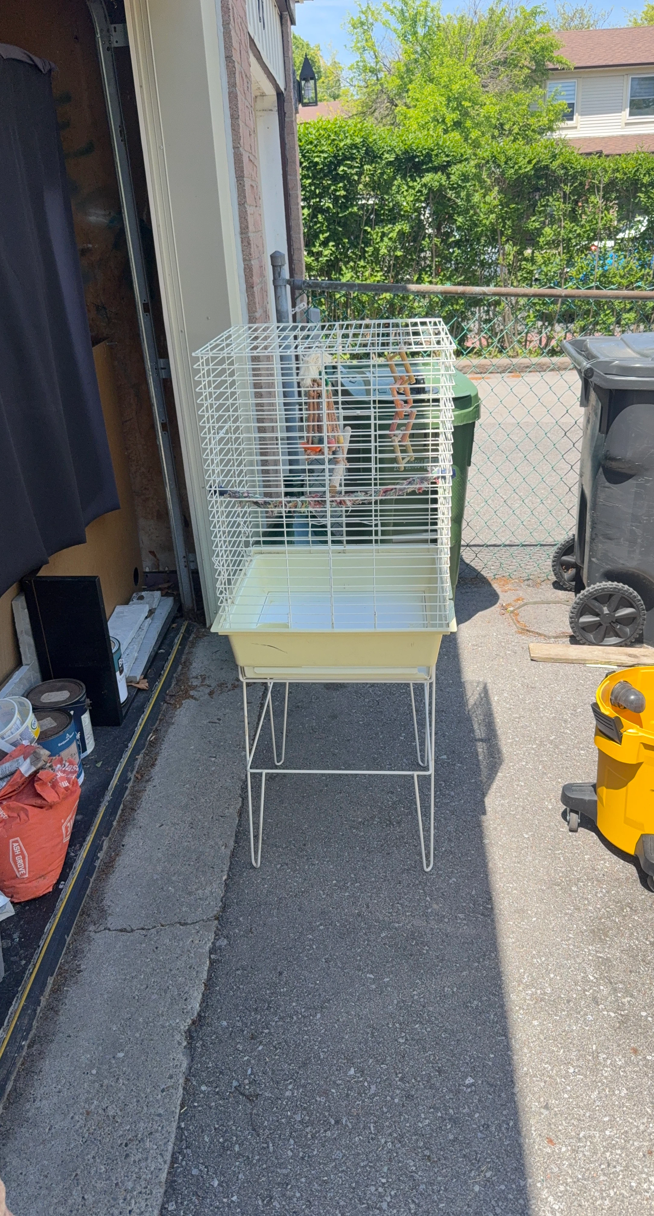 White Bird Cage with Stand