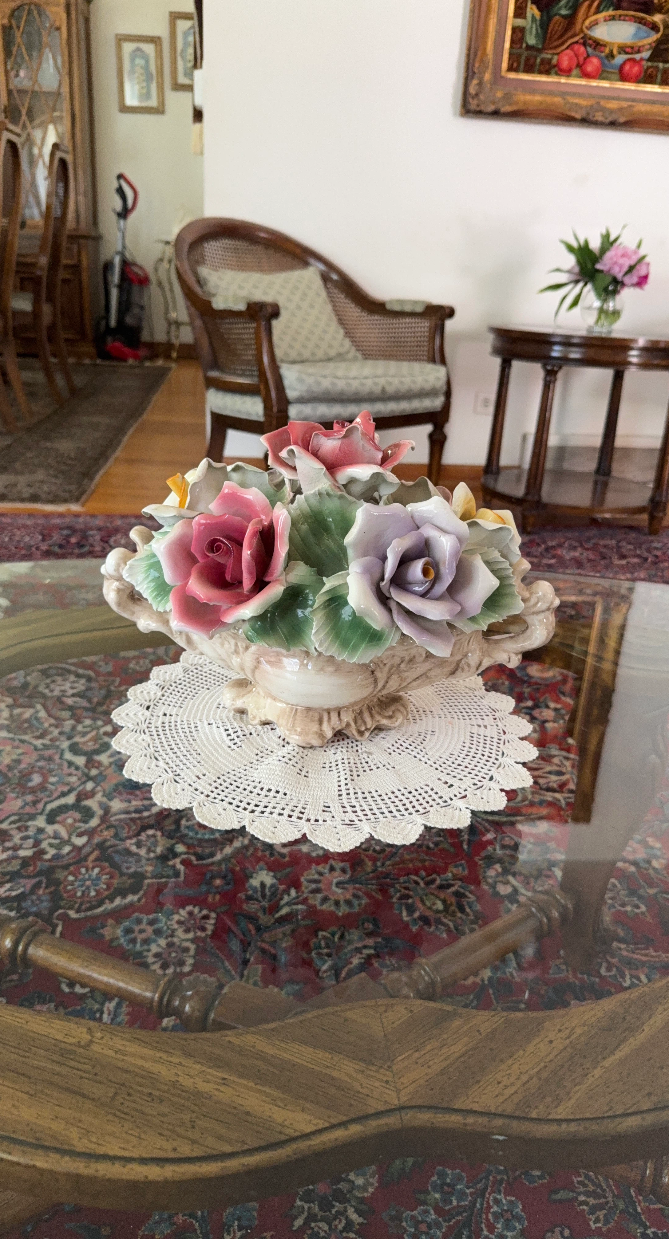 Porcelain Flower Arrangement Bowl