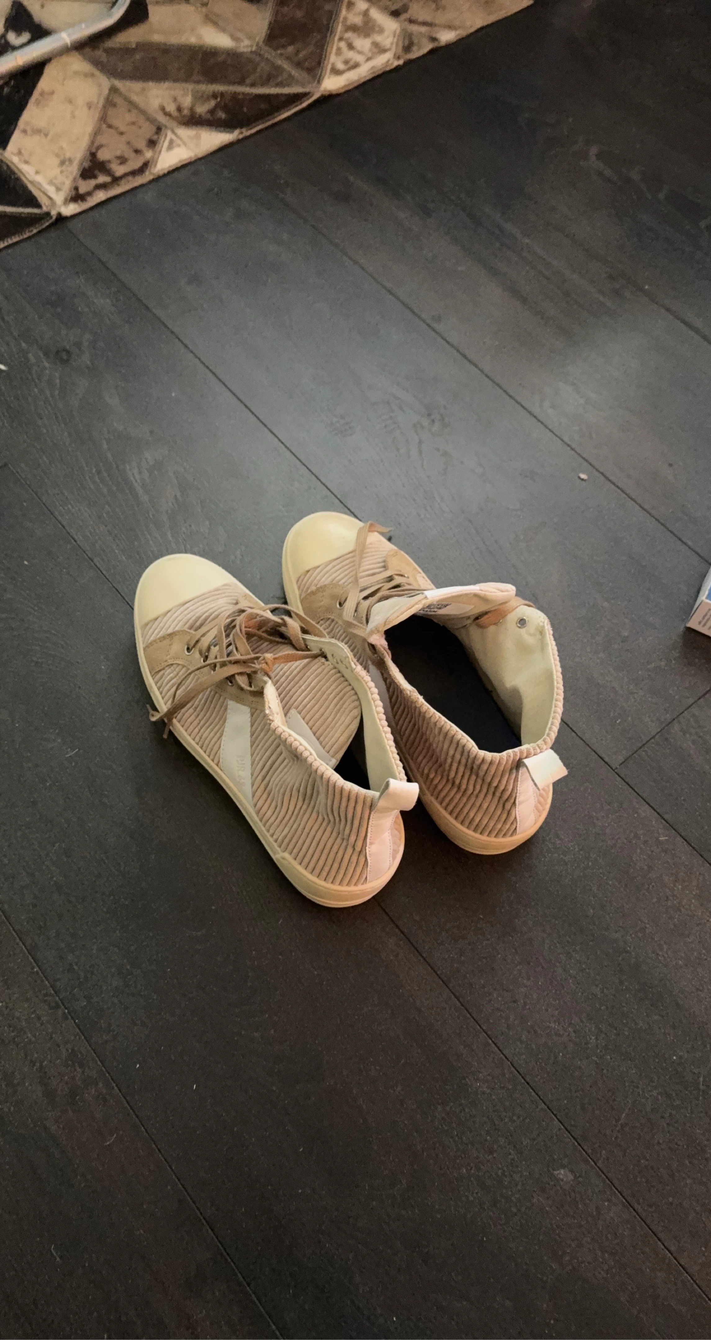 Beige Corduroy Sneakers