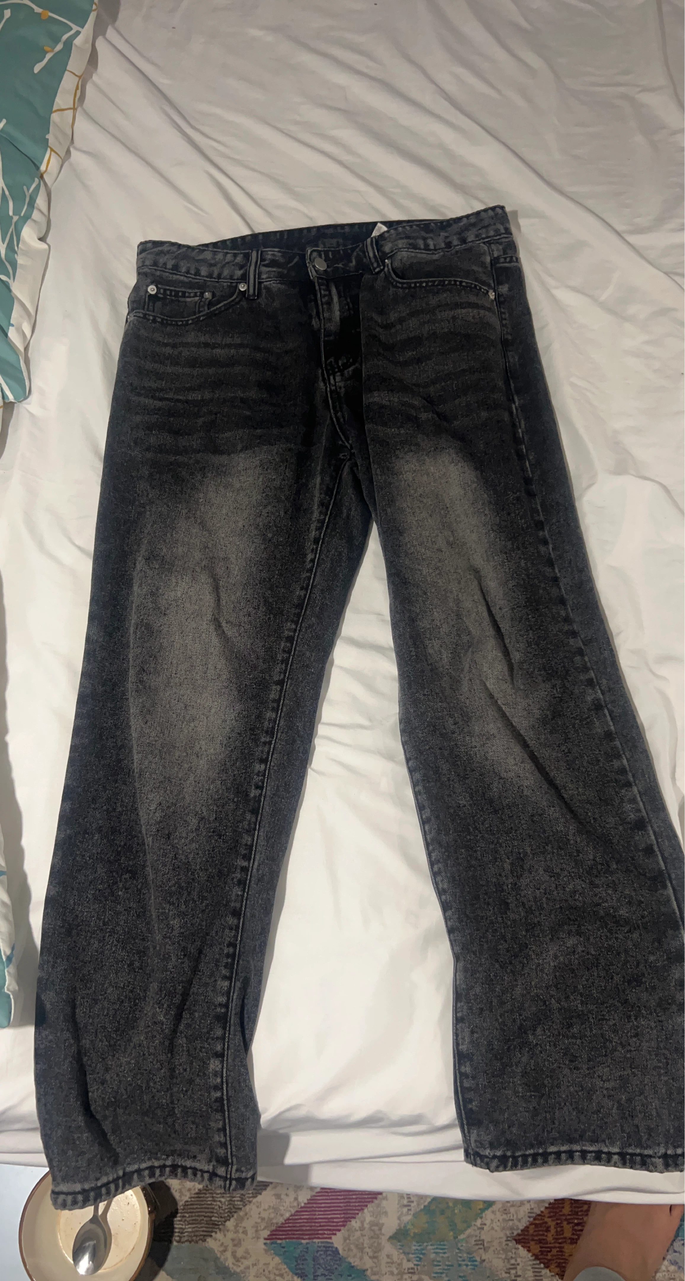 Grey wash denim jeans