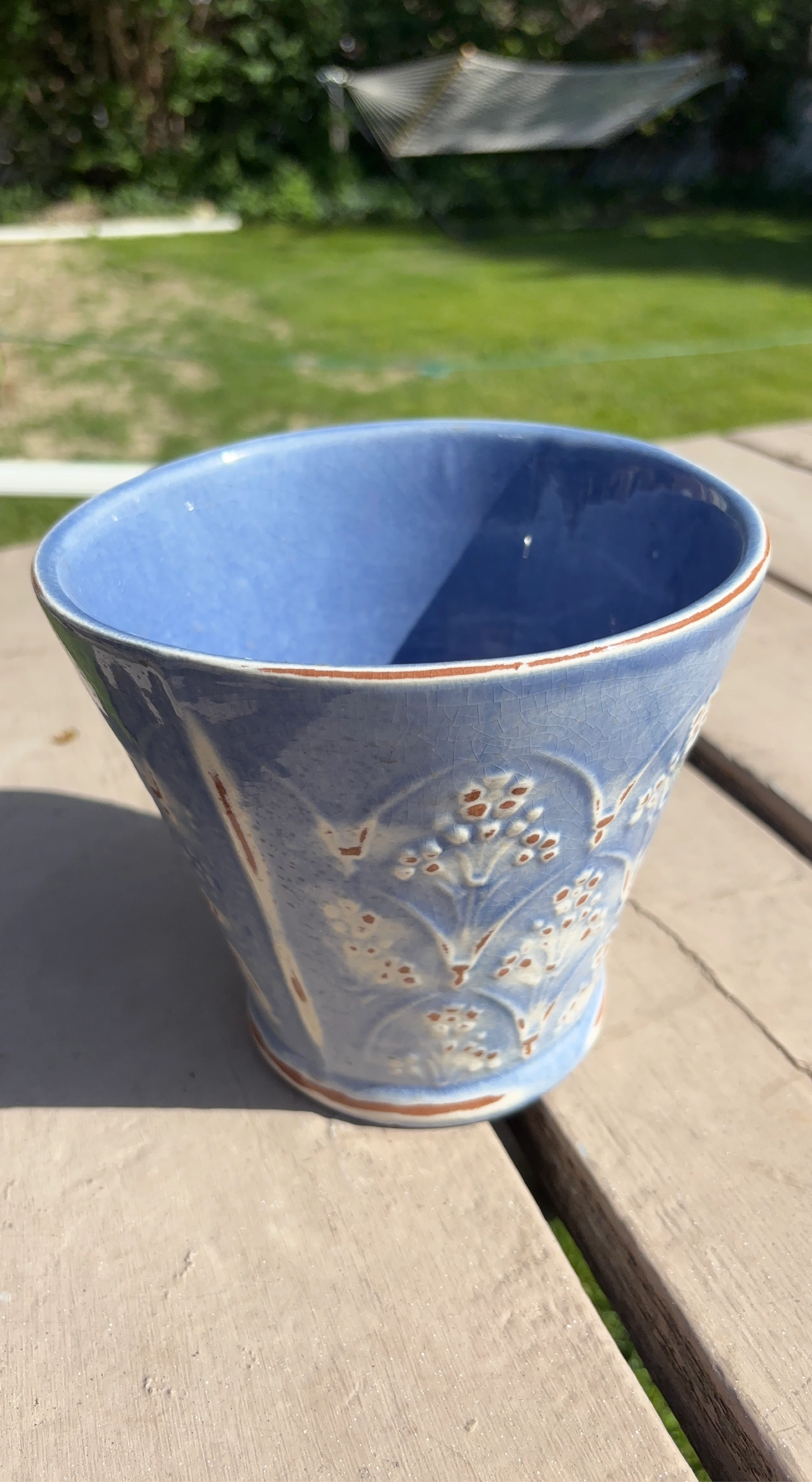 Blue ceramic decorative vase