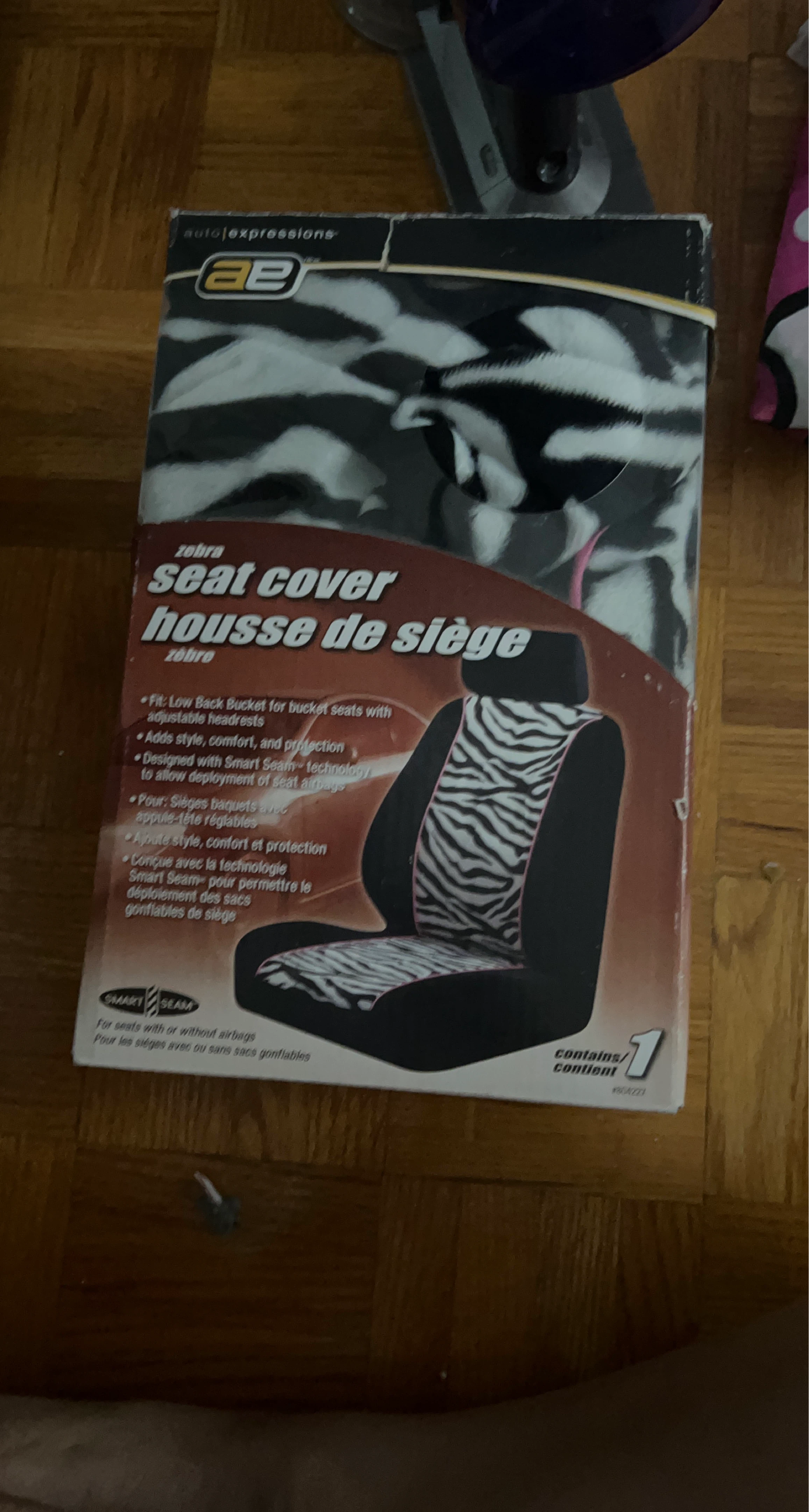 Auto Expressions Zebra Low Back Bucket Seat Cover