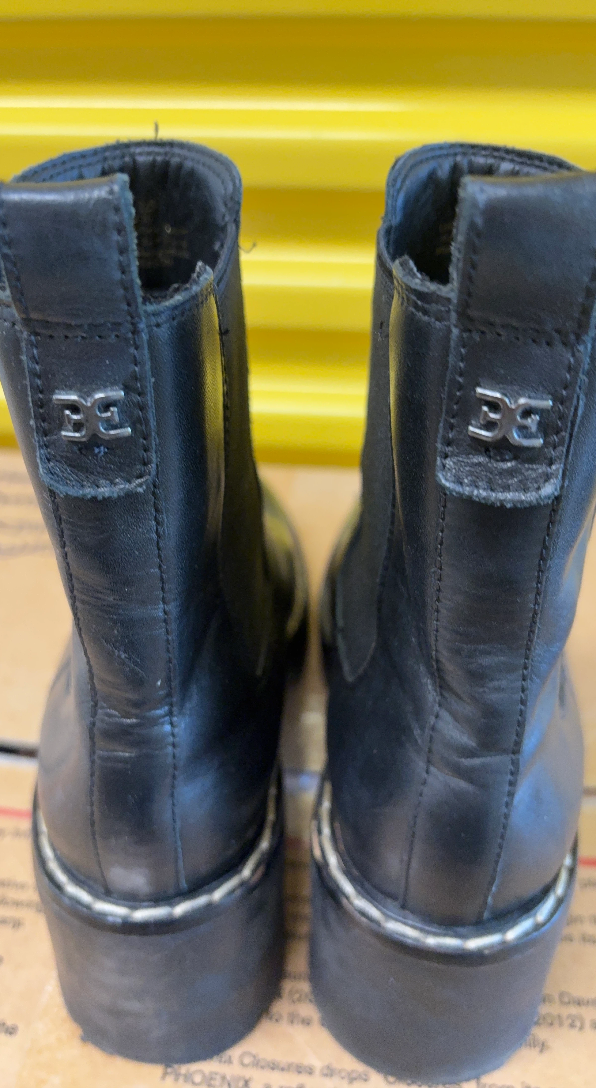 Sam Edelman Black Leather Chelsea Boots