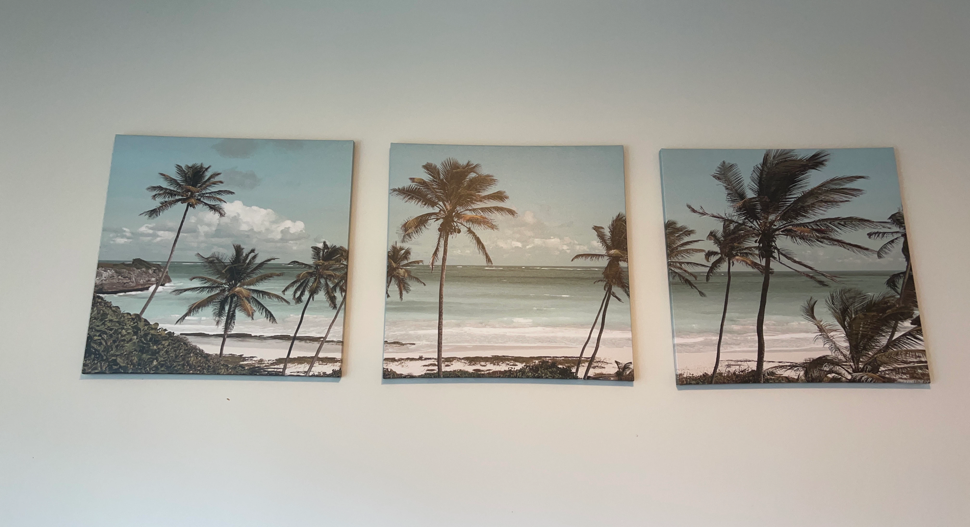 Set of 3 Tropical Beach Canvas Prints