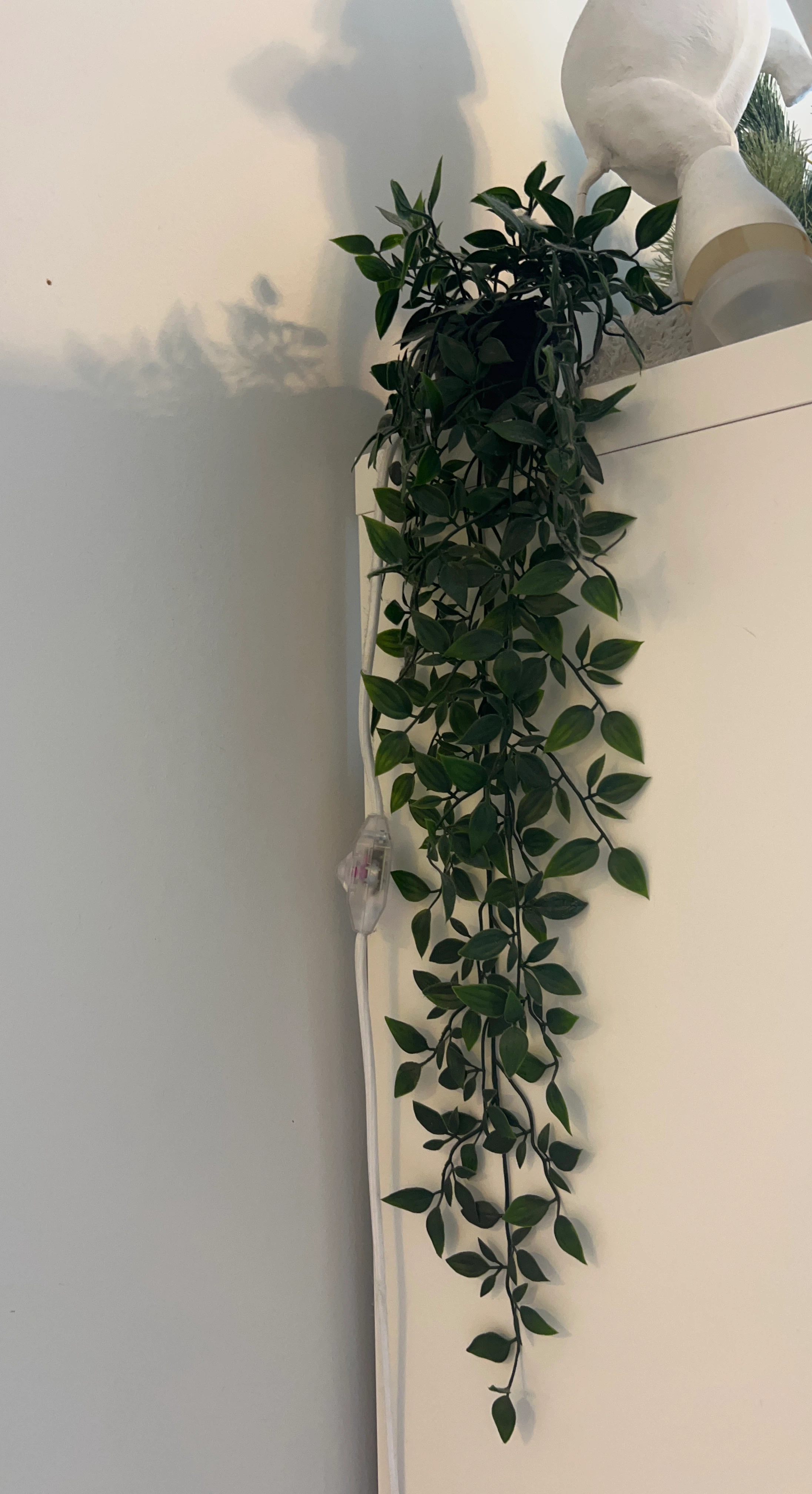 Hanging artificial plant with light