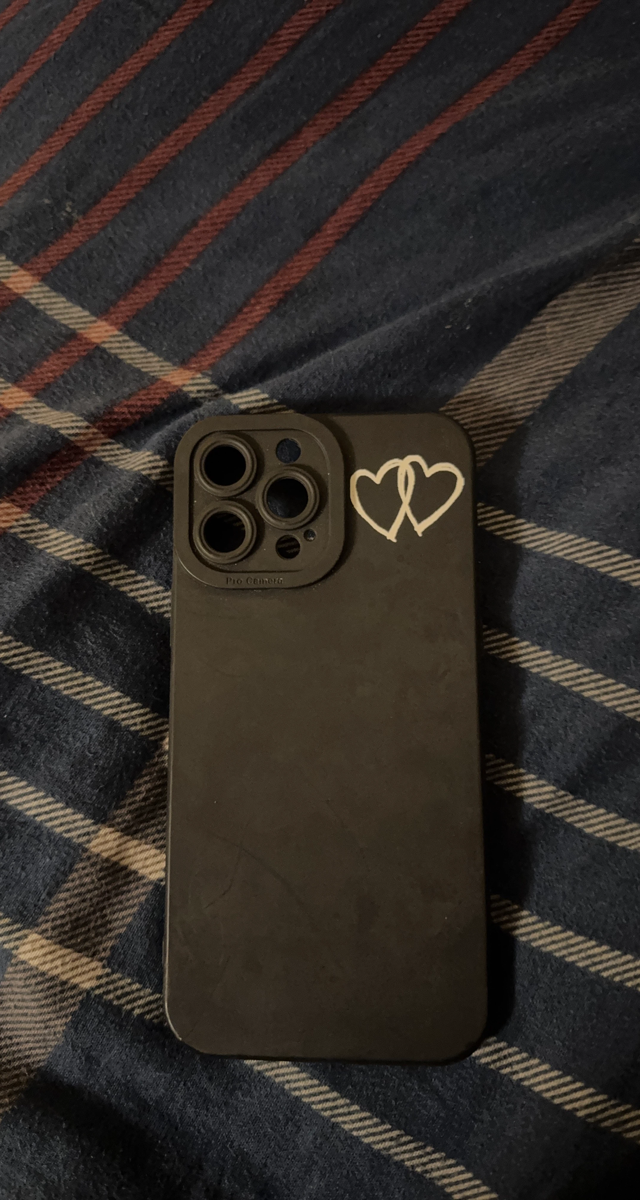 Black iPhone Case with Hearts